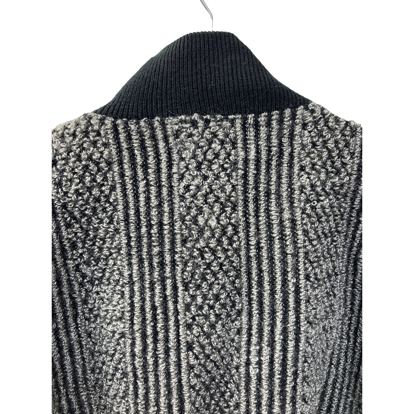 Midway Vintage 80's Quarter Zip Textured Sweater with Leather Trim