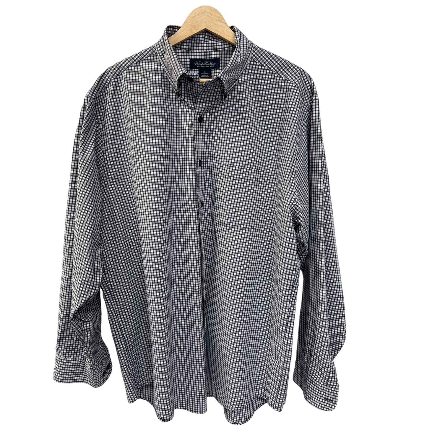 Brooks Brothers Blue Plaid Button Down Oxford Shirt