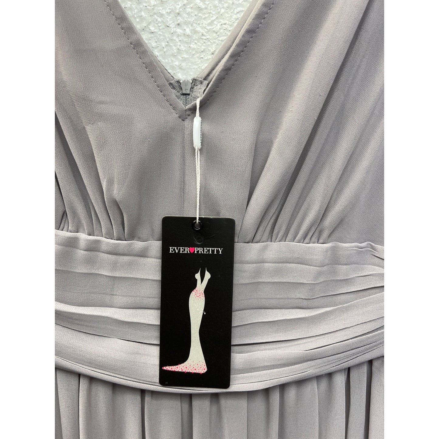 Ever Pretty Gray Chiffon Fit and Flare Special Occasion Gown NWT