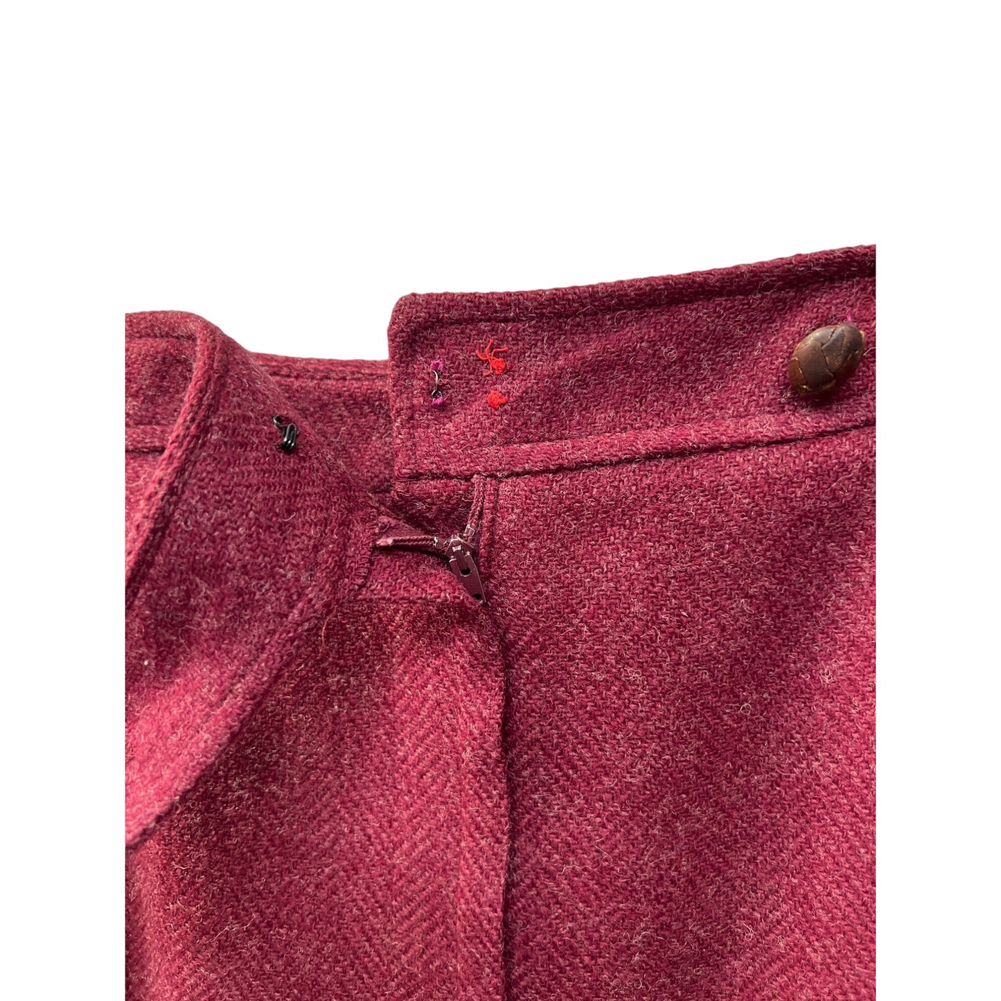 Ladybug Vintage 70's Burgandy Red A-Line Wool Skirt