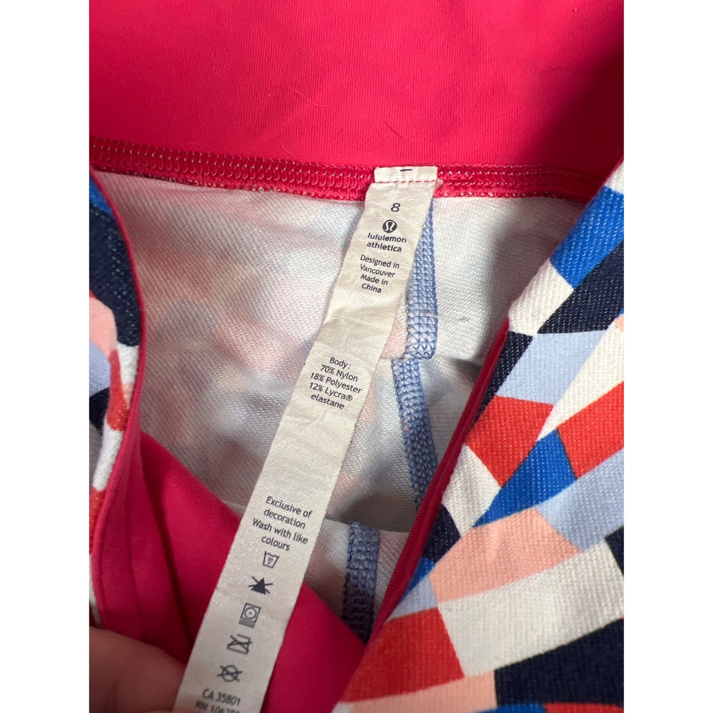 Lululemon Athletica Multicolor Geometric Design Capri Leggings