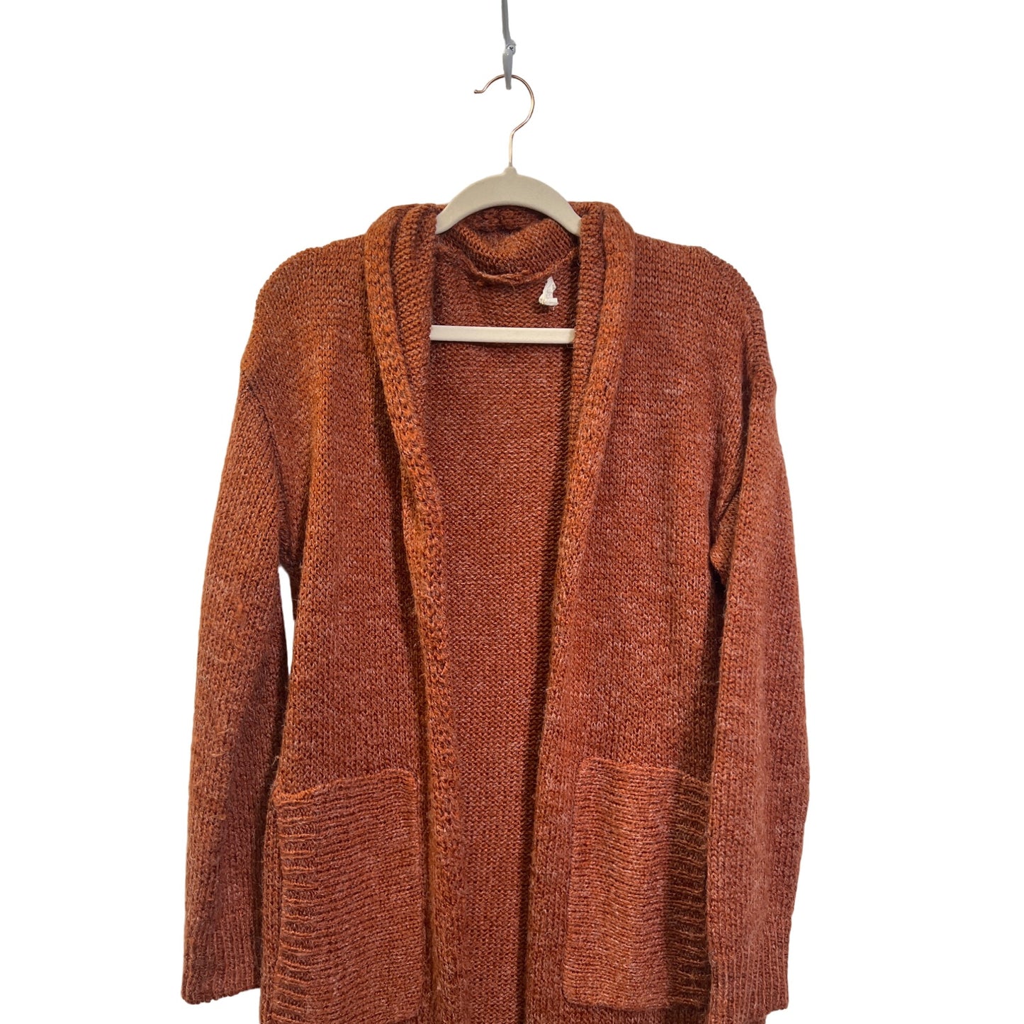 Mystree Long Orange Cozy Duster Cardigan Sweater
