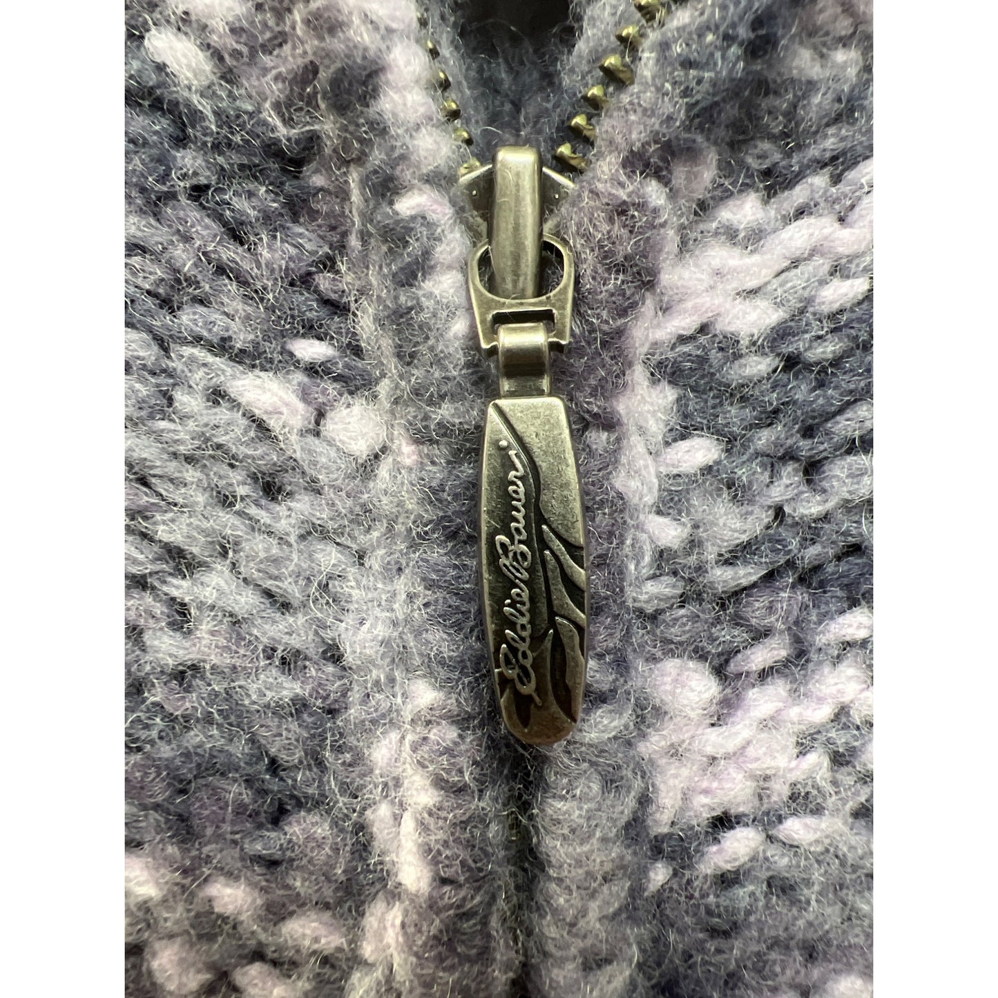 Eddie Bauer Full Zip Purple Marled Cardigan Sweater