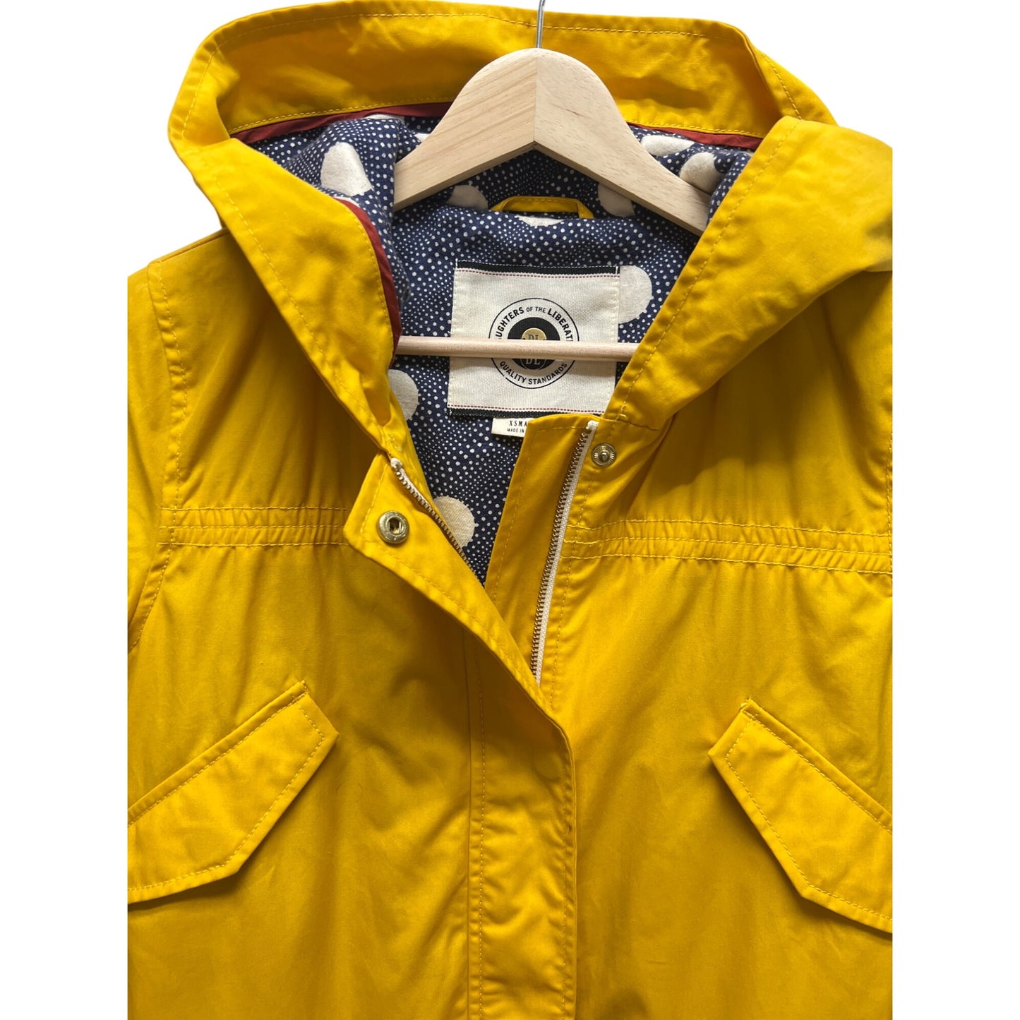 Anthropologie Daughters of the Liberation Yellow Hoodie Anorak Rain Jacket
