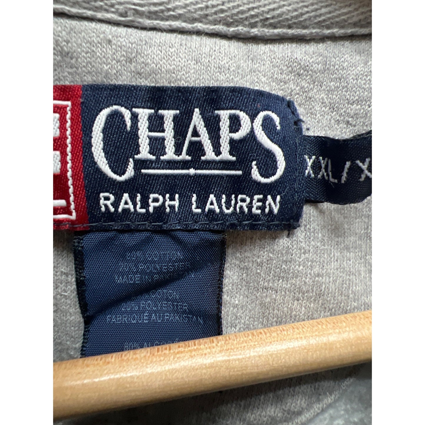 Chaps Ralph Lauren Vintage 90's Gray Quarter Zip Spellout Sweatshirt