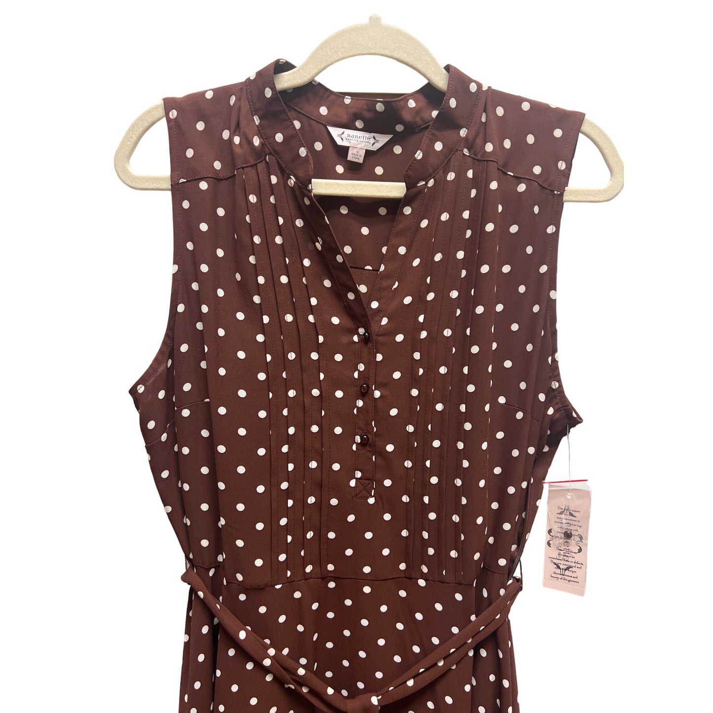 Nanette Lepore Brown Polka Dot Sleeveless Dress