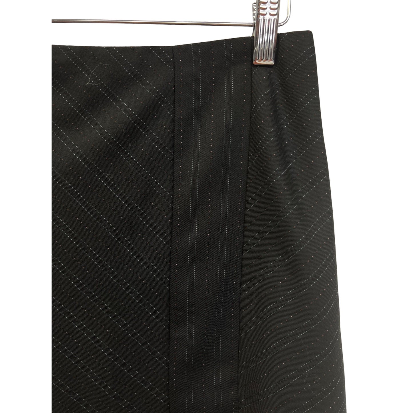 Loft Black Pinstripe Wool Blend A-Line Skirt