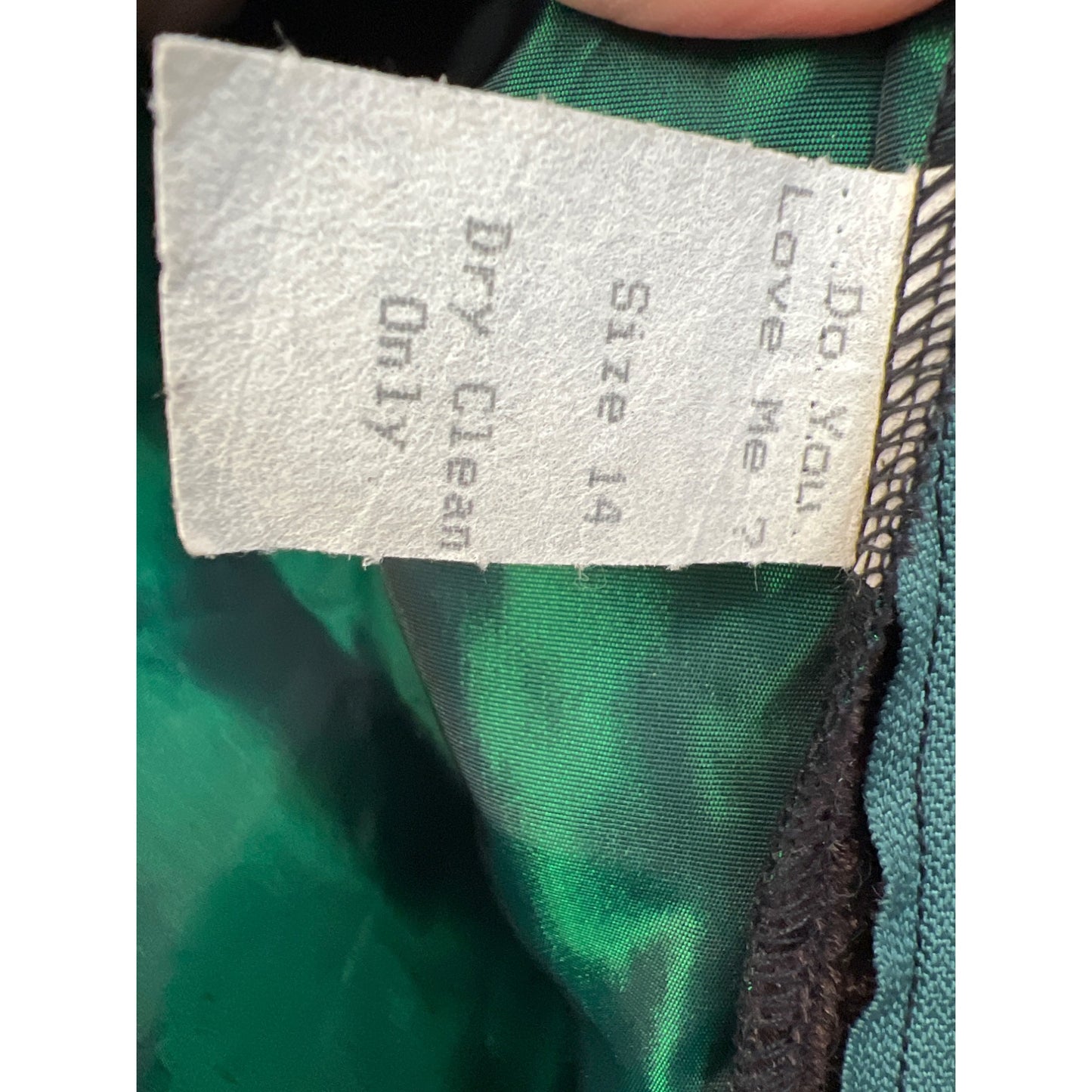 Do You Love Me Vintage 80's Emerald Green Iridescent Velvet Cocktail Evening Dress