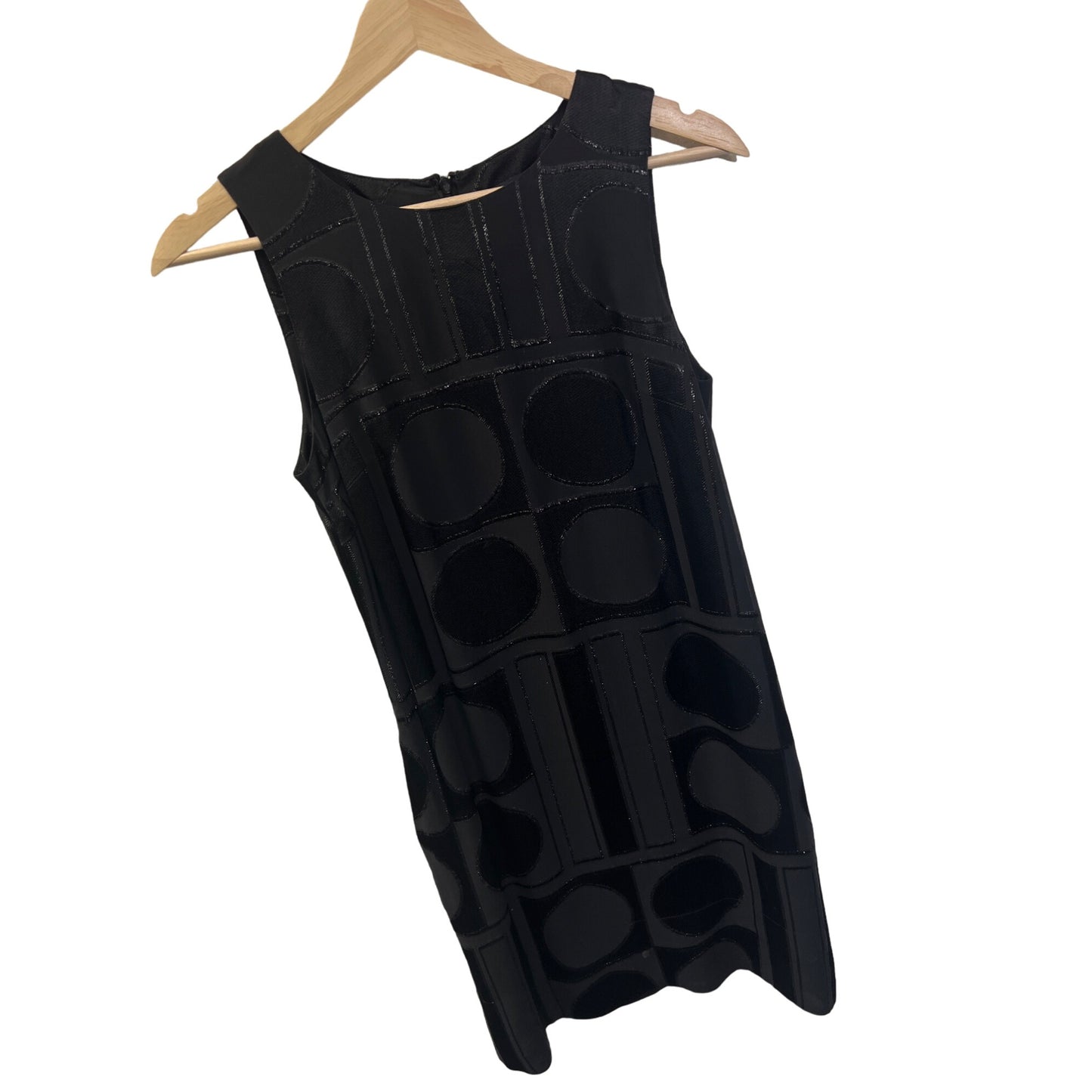 Banana Republic Black Silk Mod Large Polka Dot Circle Shift Dress