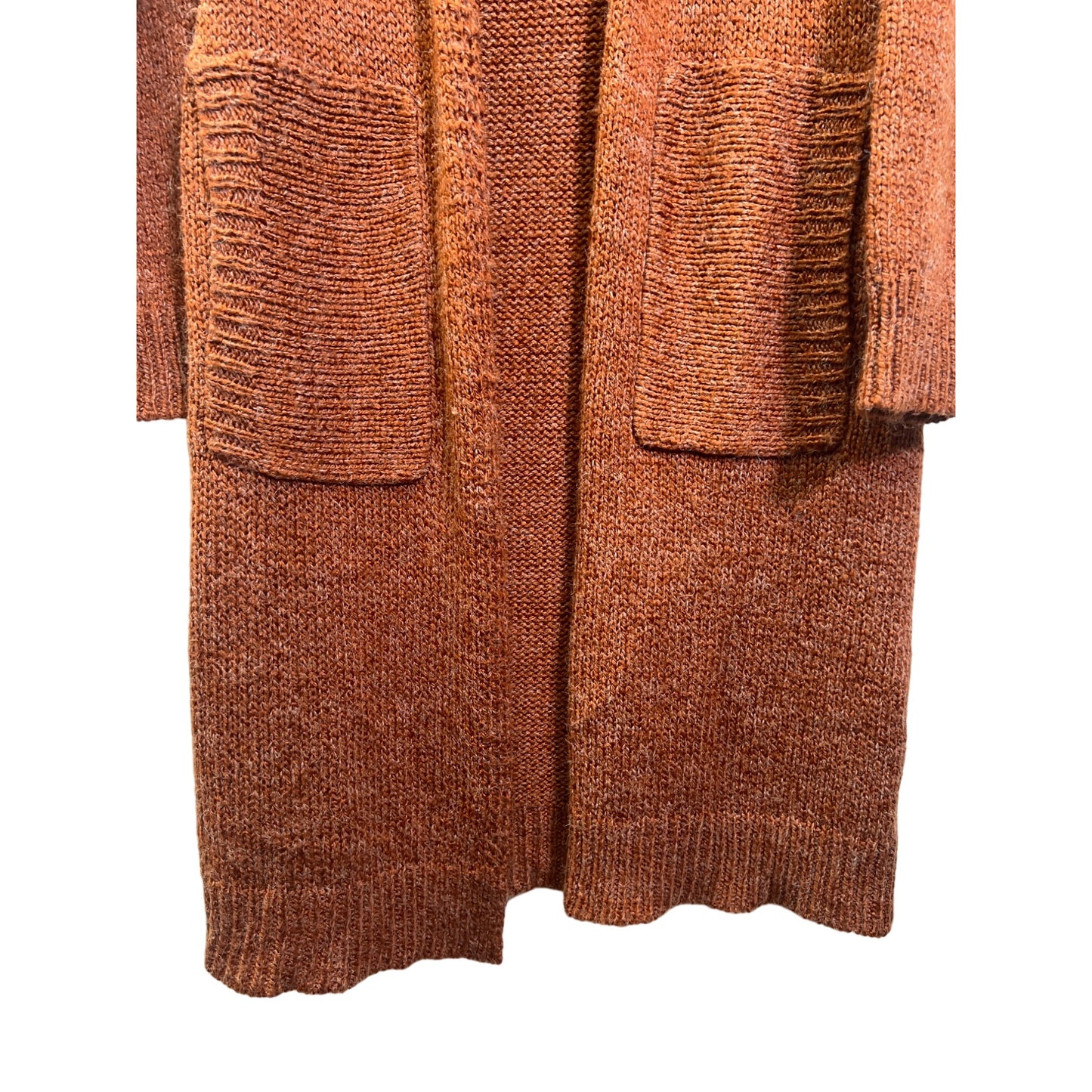 Mystree Long Orange Cozy Duster Cardigan Sweater