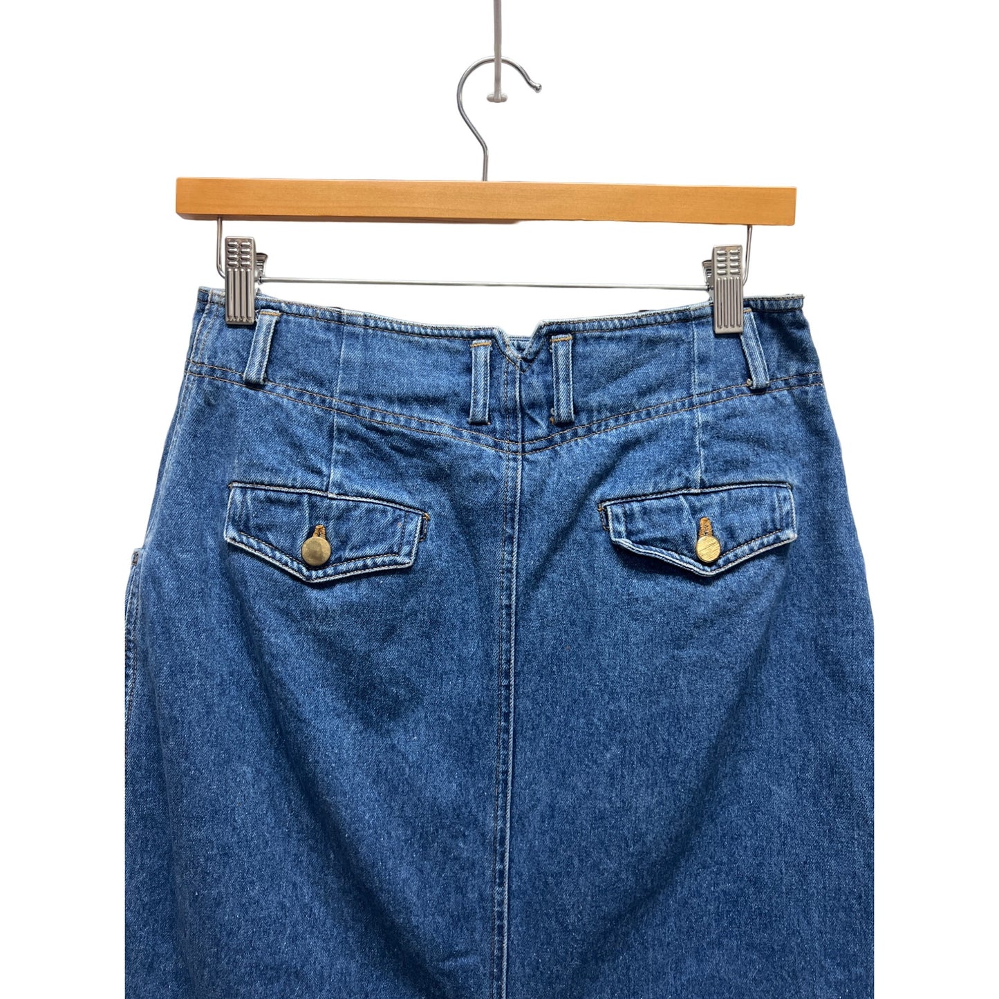 Hook Sport Vintage 90's Knee Length Denim Jean Skirt