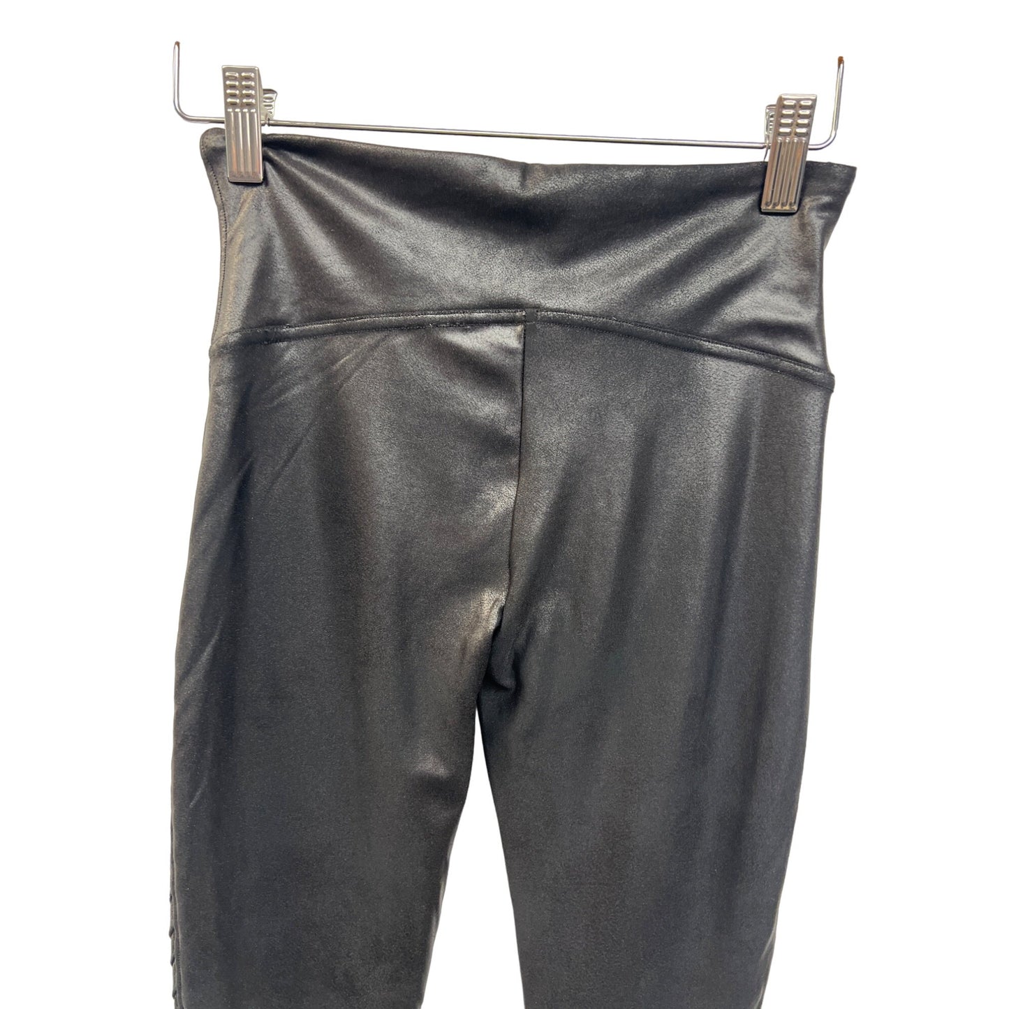 Spanx Black Faux Leather Moto Leggings