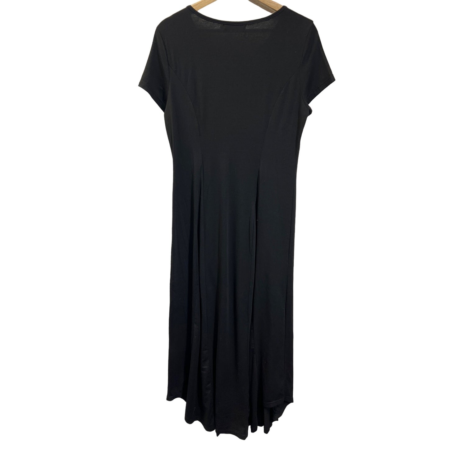 Misslook Long Black Soft Jersey Knit Asymmetrical Hem Maxi Dress