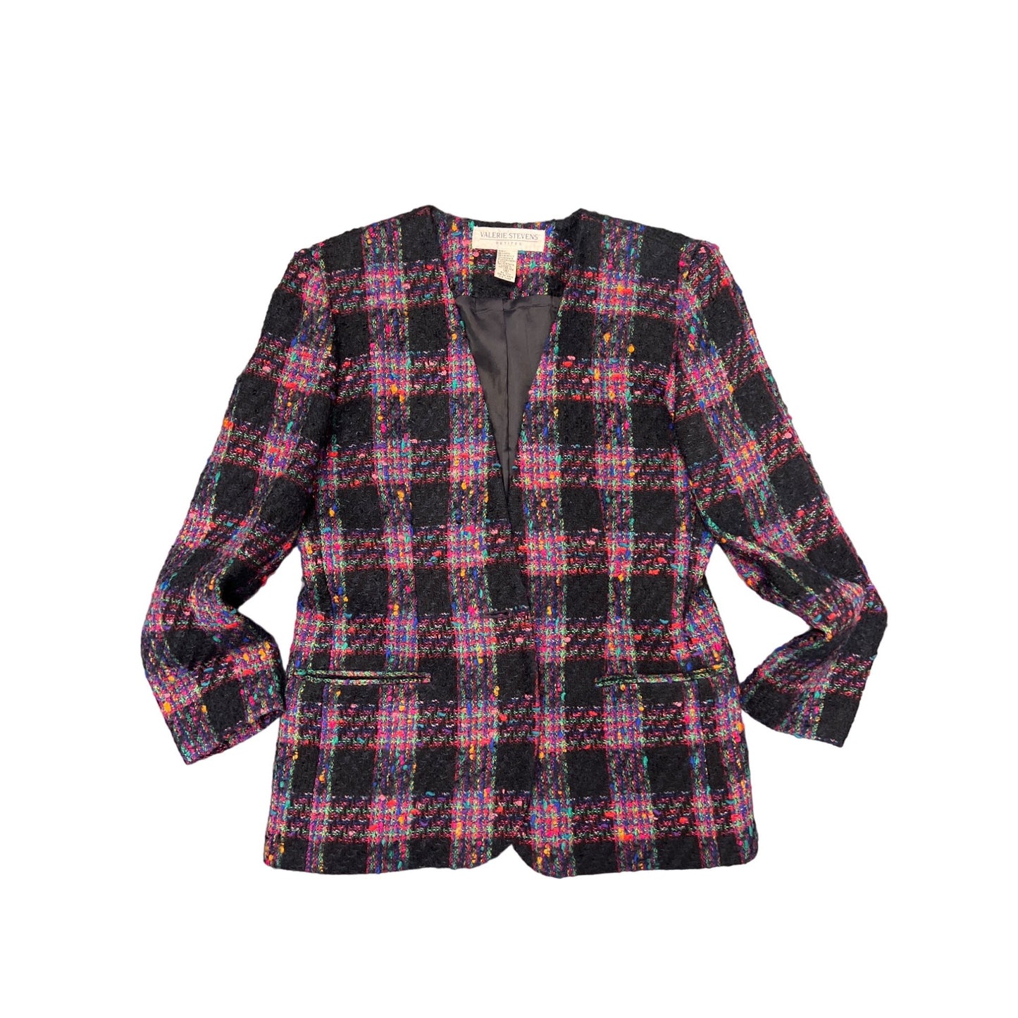 Valerie Stevens Petites MultiColor Mohair Wool Blend Blazer