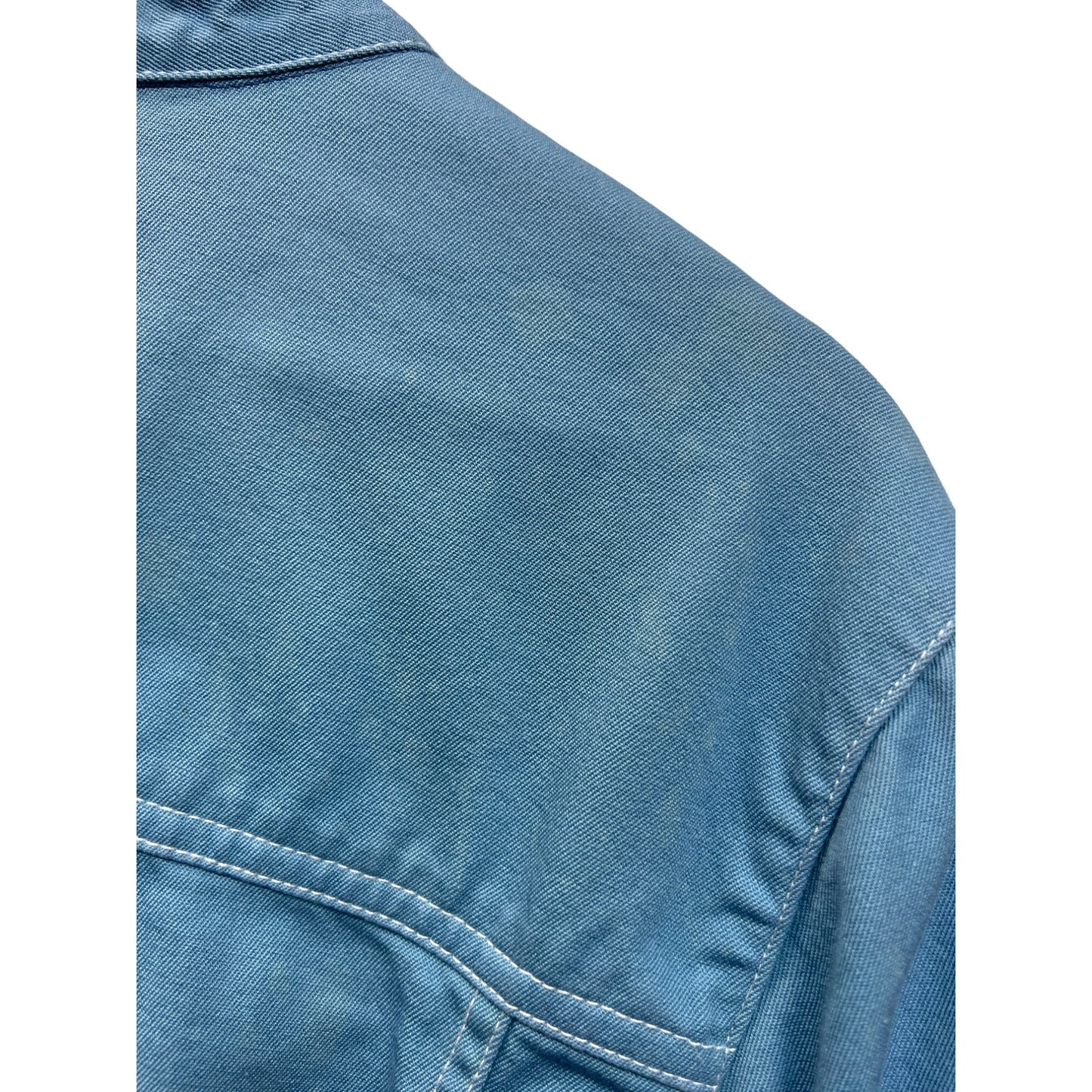 Peck & Peck Weekend Blue Trucker Style Jacket with Ruffle Trim