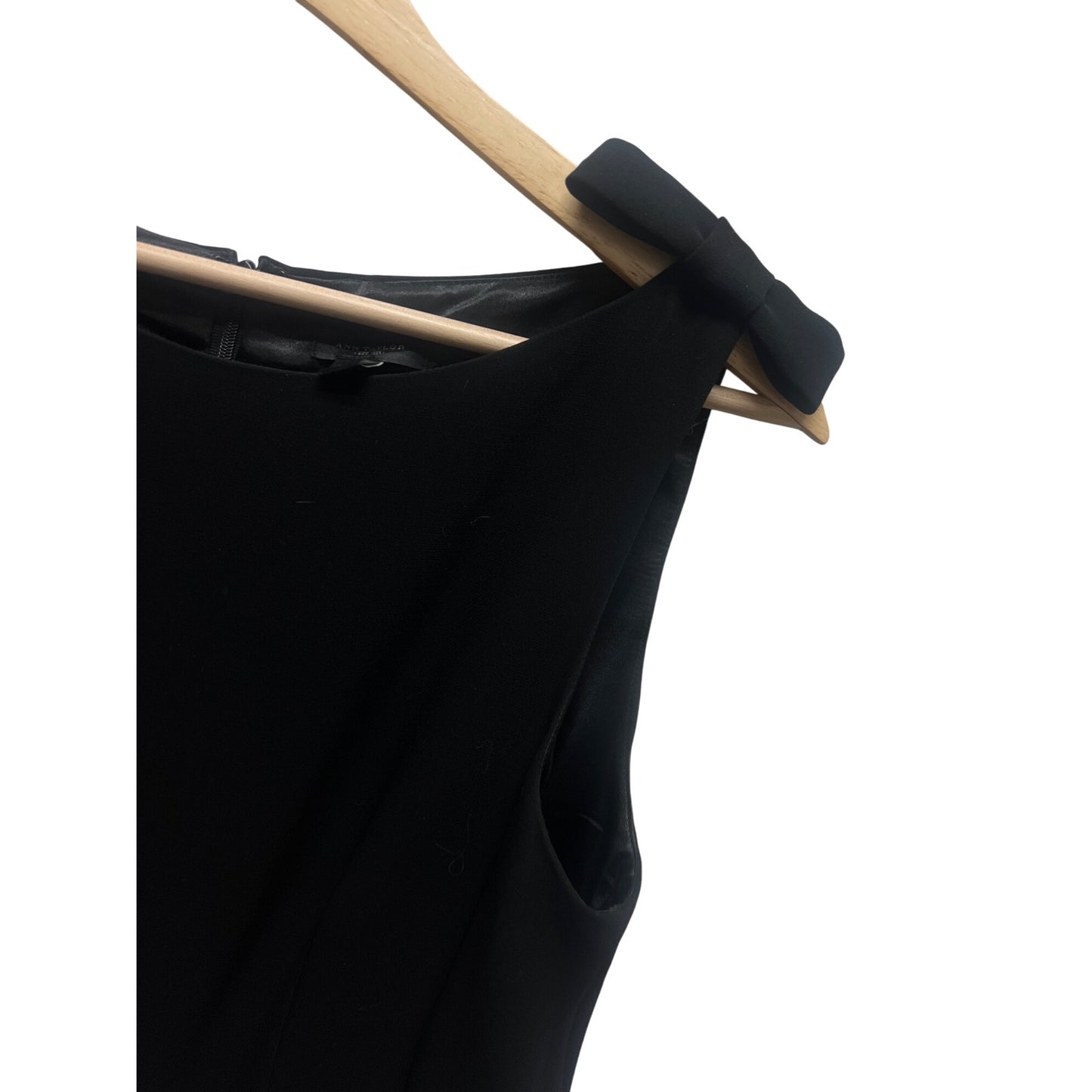 Ann Taylor NWT Black Bow Tie Accent Little Black Shift Dress