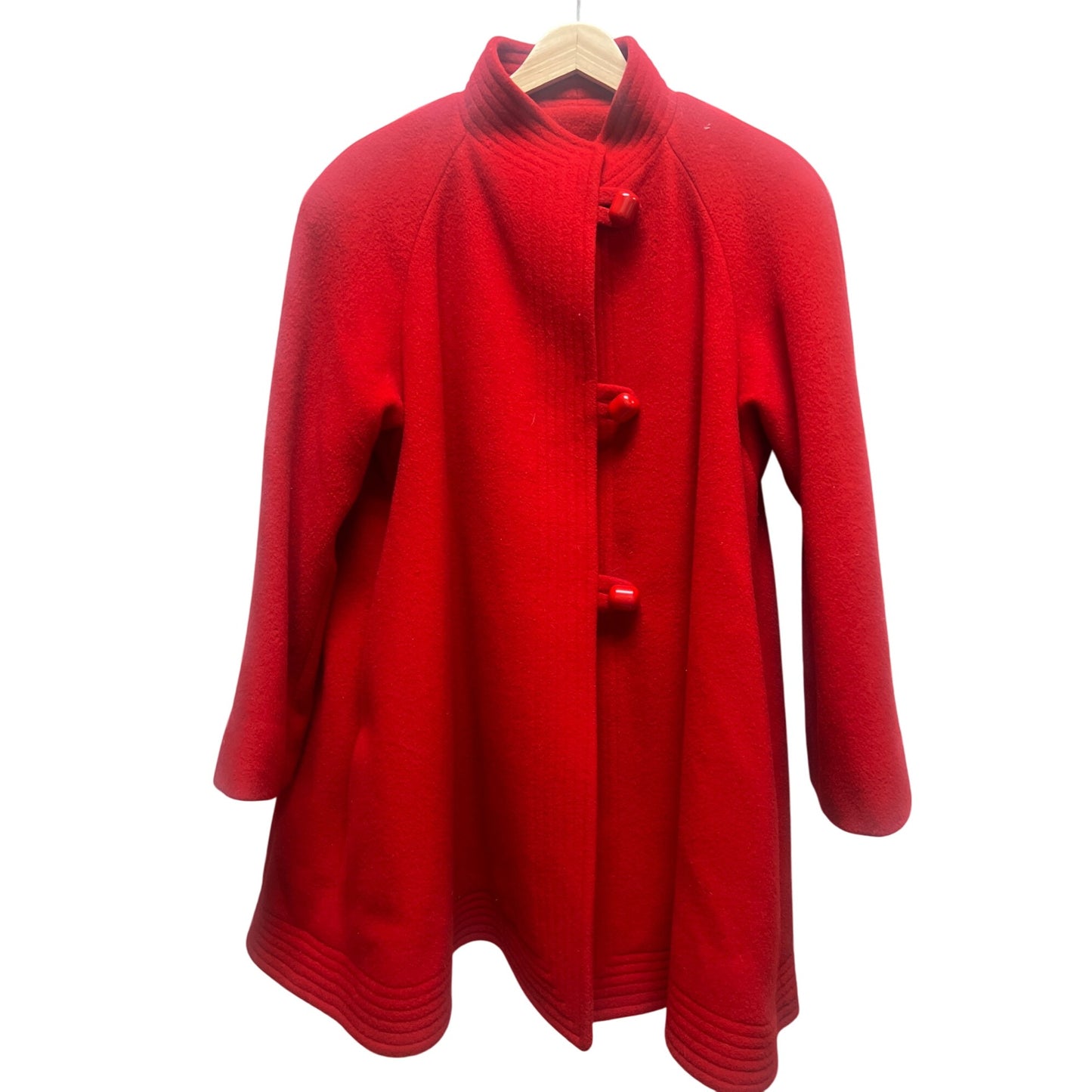 Unbranded Vintage 80's Red Wool Satin Lined Swing Coat