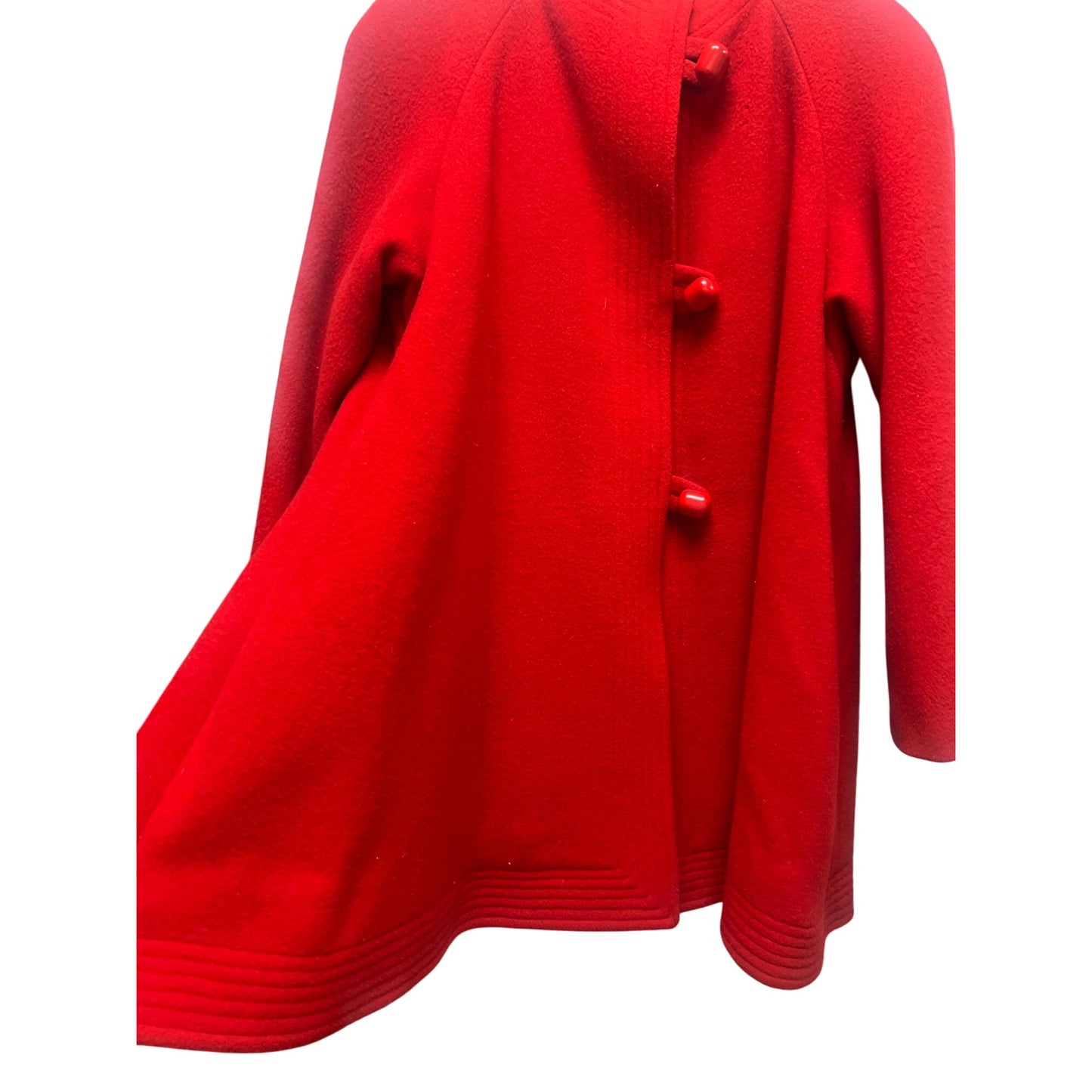 Unbranded Vintage 80's Red Wool Satin Lined Swing Coat