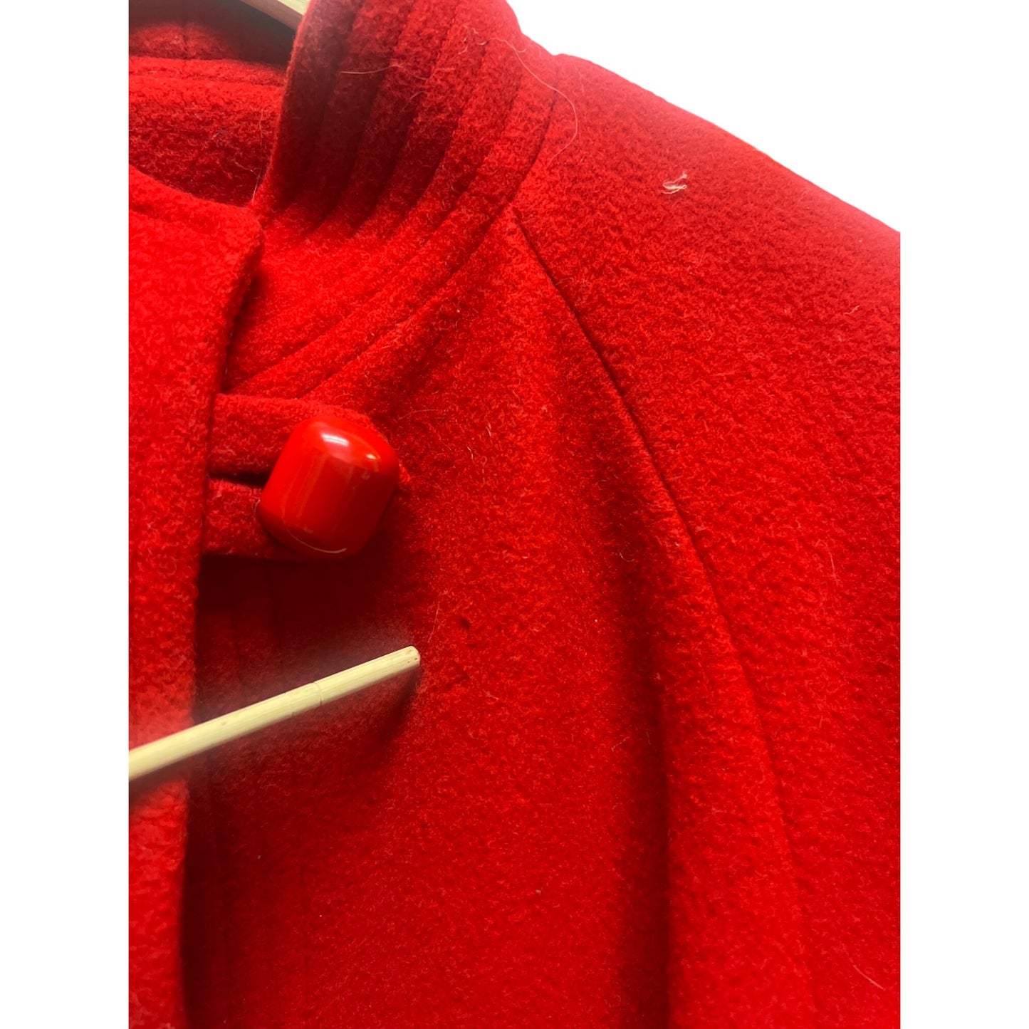 Unbranded Vintage 80's Red Wool Satin Lined Swing Coat