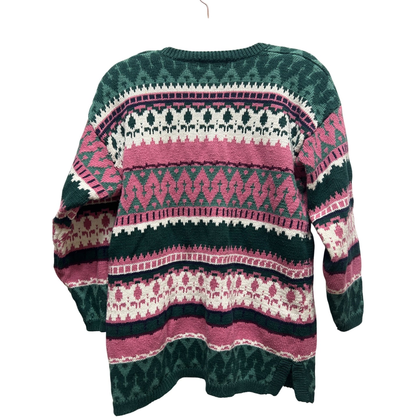 Paris Sport Club Vintage 80's Pink & Green Fair Isle Cardigan