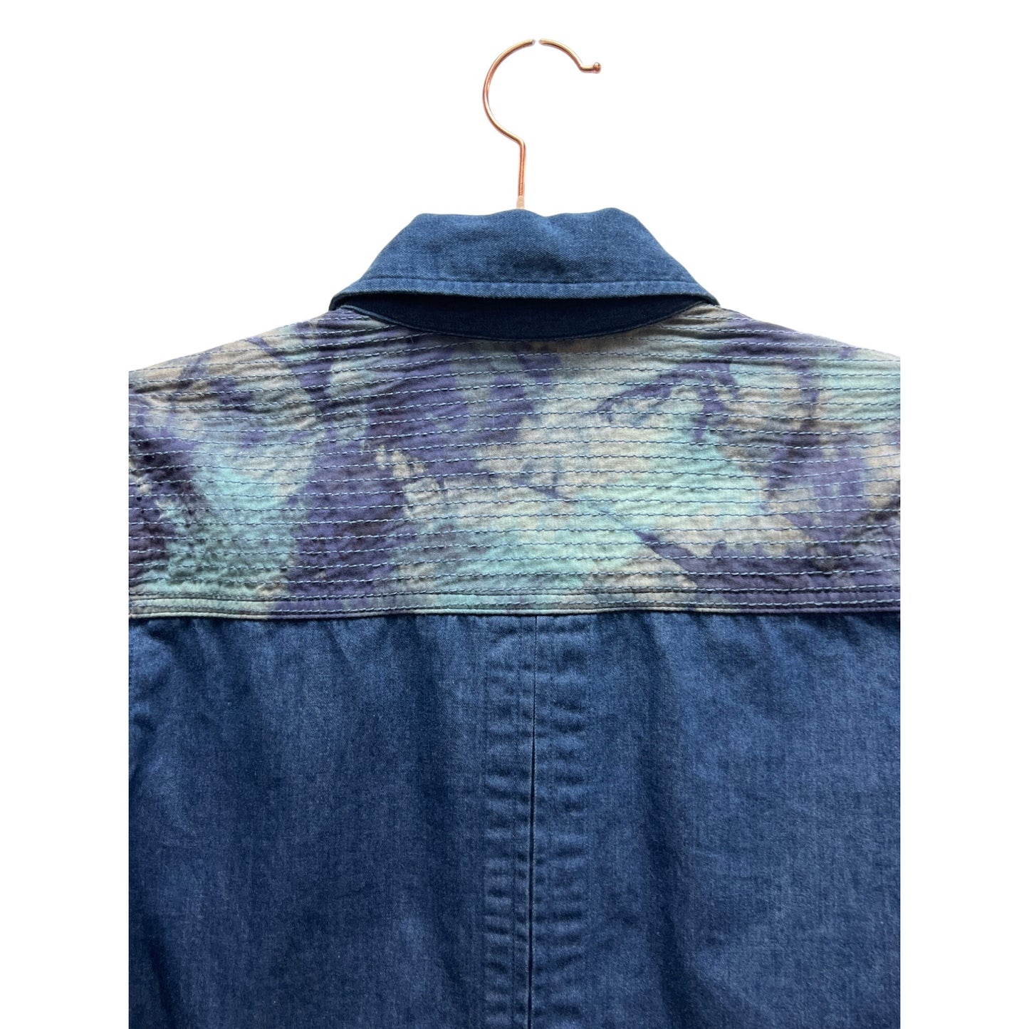 Johnny Was Workshop Moonlight Tie Dye Patchwork Embroidered Shacket