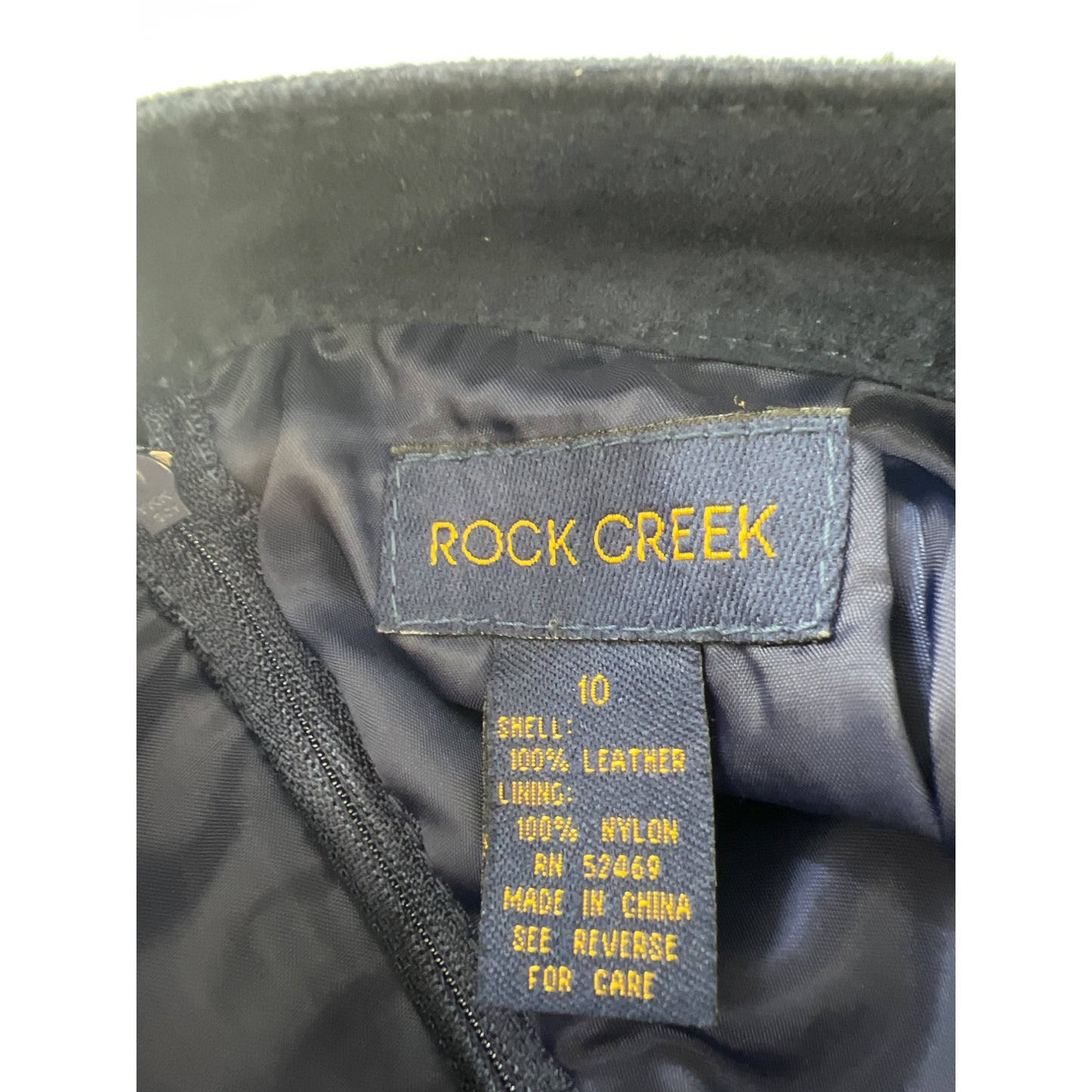 Rock Creek Vintage 80's Blue Suede Leather Pencil Skirt