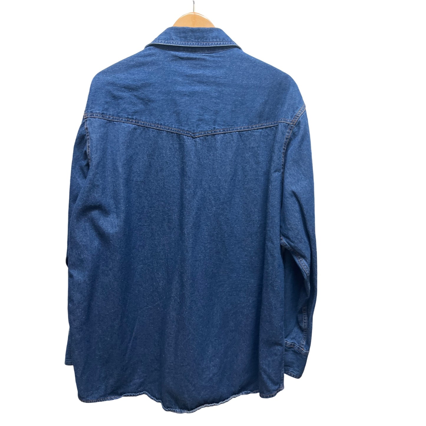 Ely Cattleman Vintage Western Denim Pearl Snap Button Down Shirt