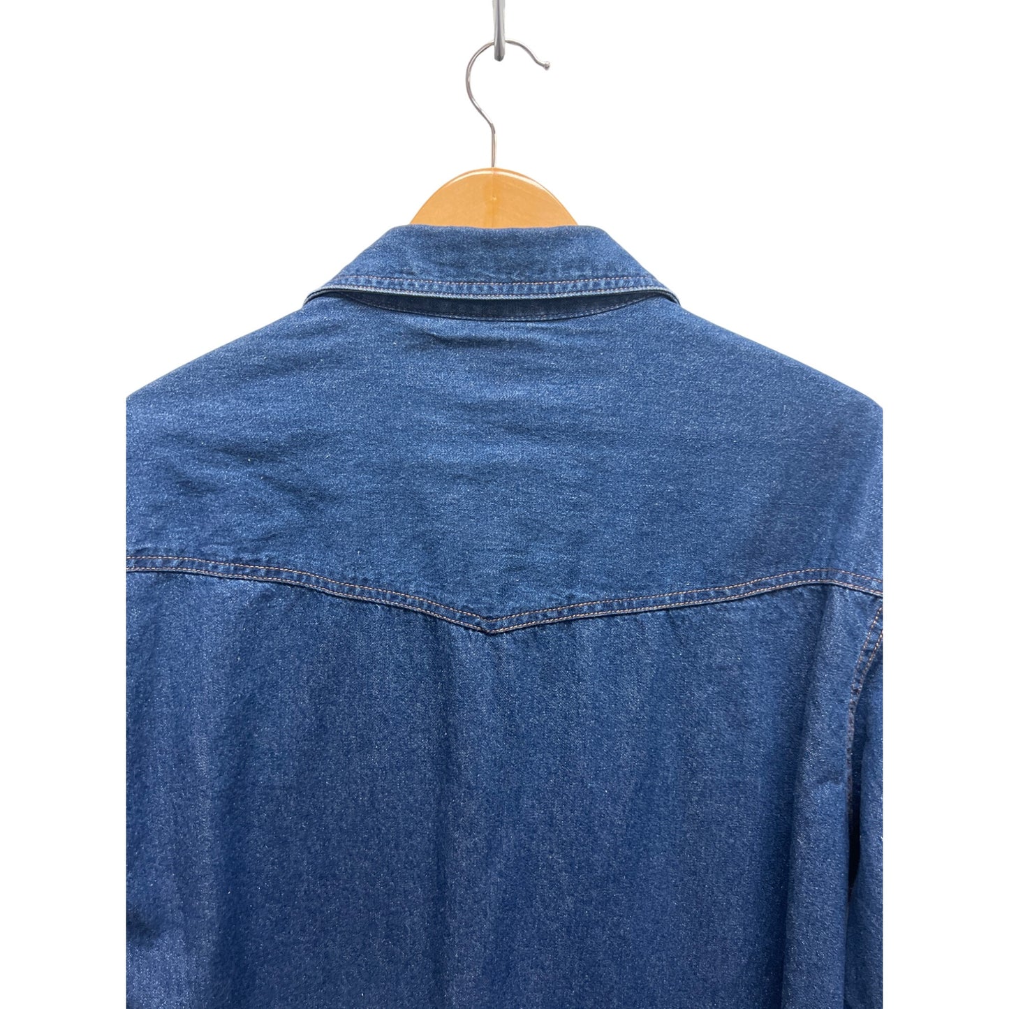 Ely Cattleman Vintage Western Denim Pearl Snap Button Down Shirt