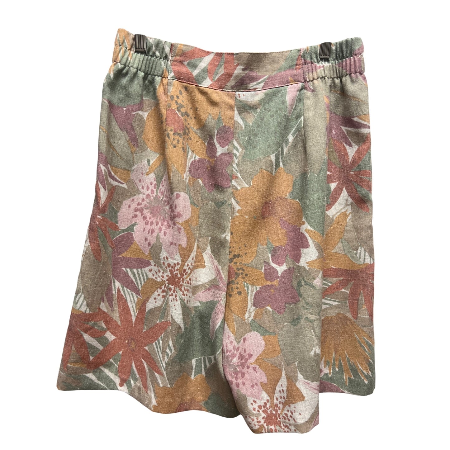 Fundamental Things Vintage 80's Floral Pastel Linen Bermuda Shorts