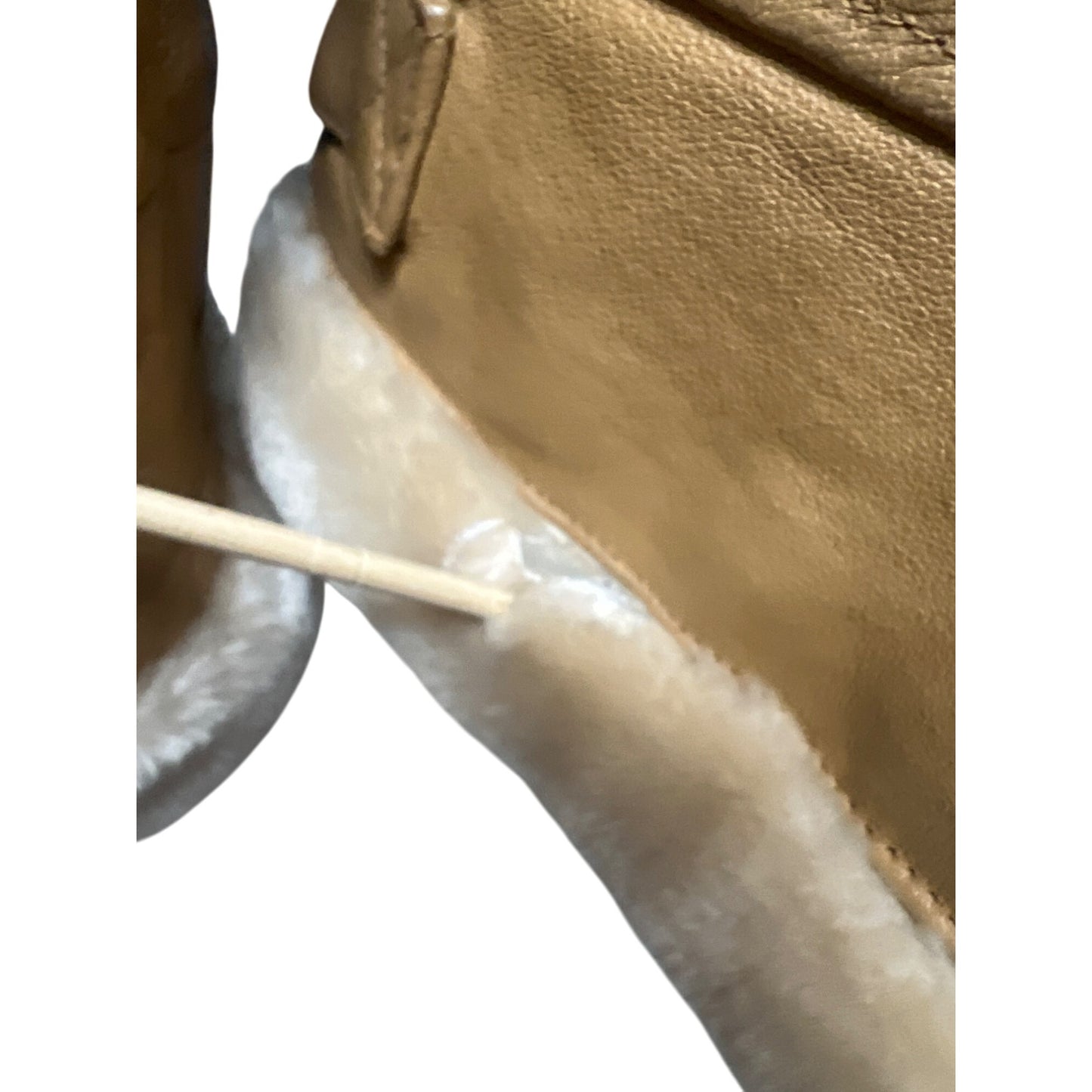 Max USA Vintage Italian Tan Leather Shearling Lined Aviator Bomber Jacket