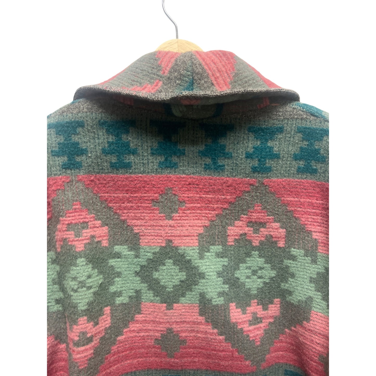 Eddie Bauer Vintage 80's Wool Aztec Pink and Green Blanket Coat