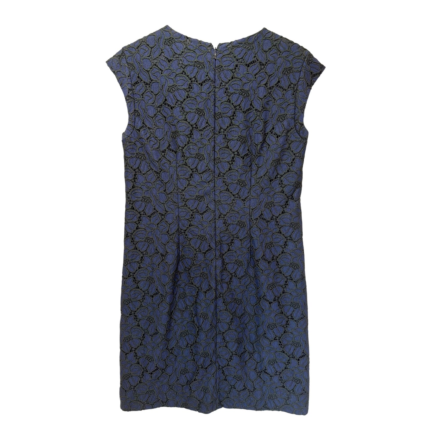 J. Crew Black & Navy Floral Lace V-Neck Shift Dress Size 2