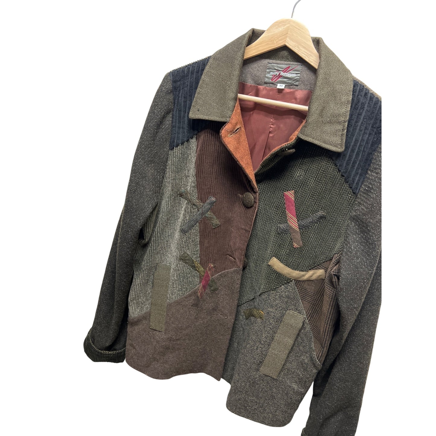Mary Flanagan Vintage 80's Tweed and Corduroy Patchwork Jacket