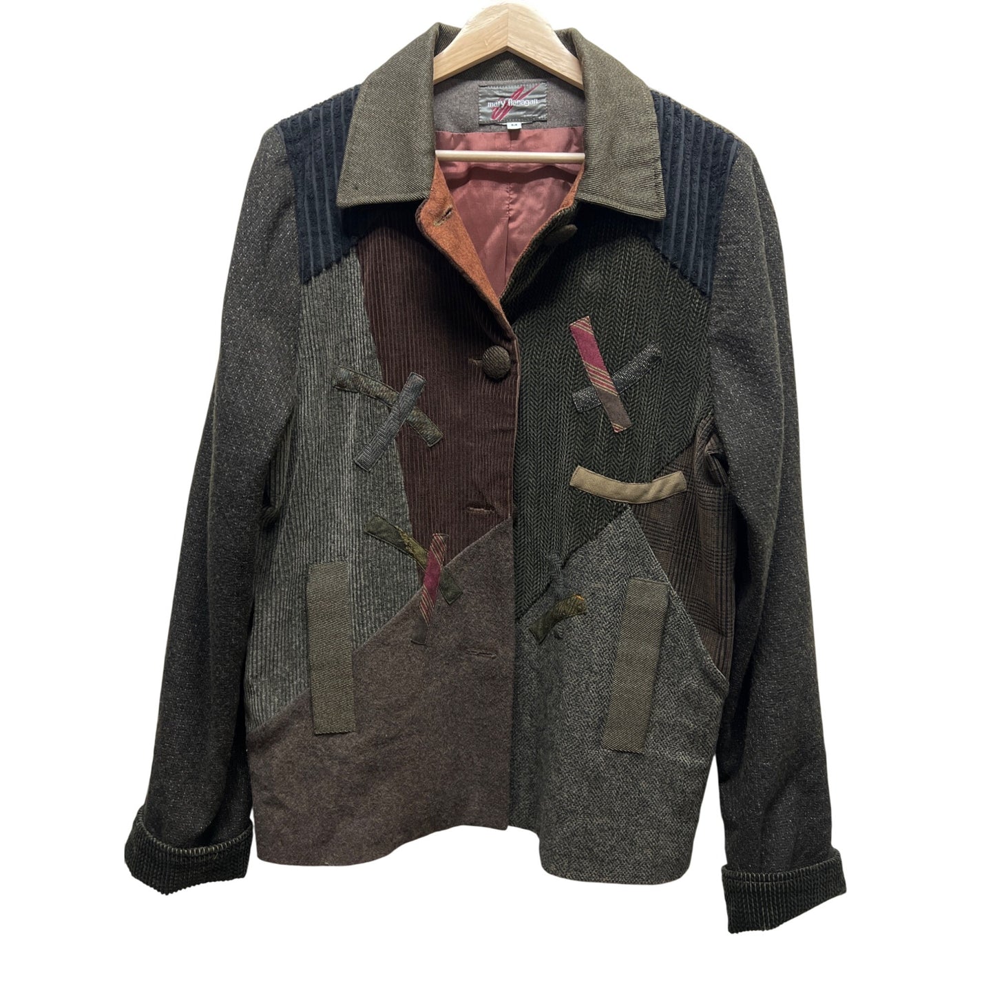 Mary Flanagan Vintage 80's Tweed and Corduroy Patchwork Jacket