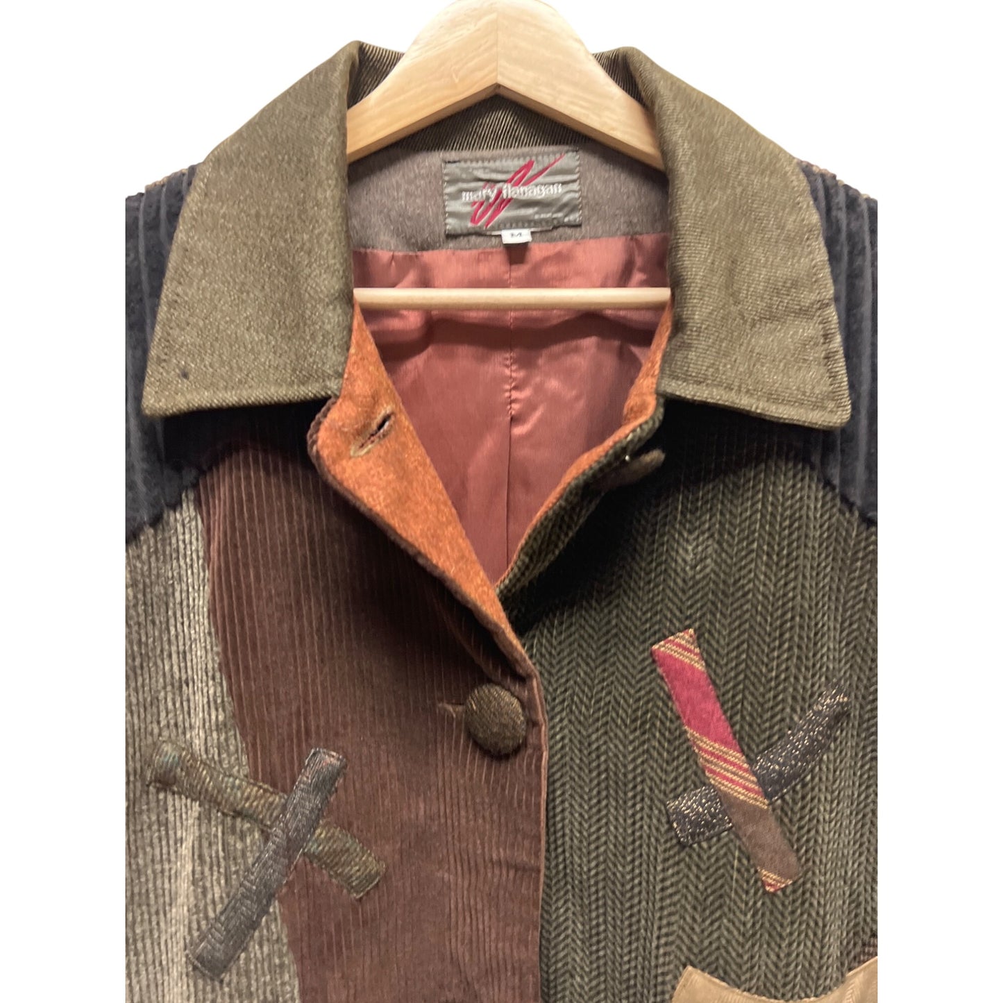 Mary Flanagan Vintage 80's Tweed and Corduroy Patchwork Jacket