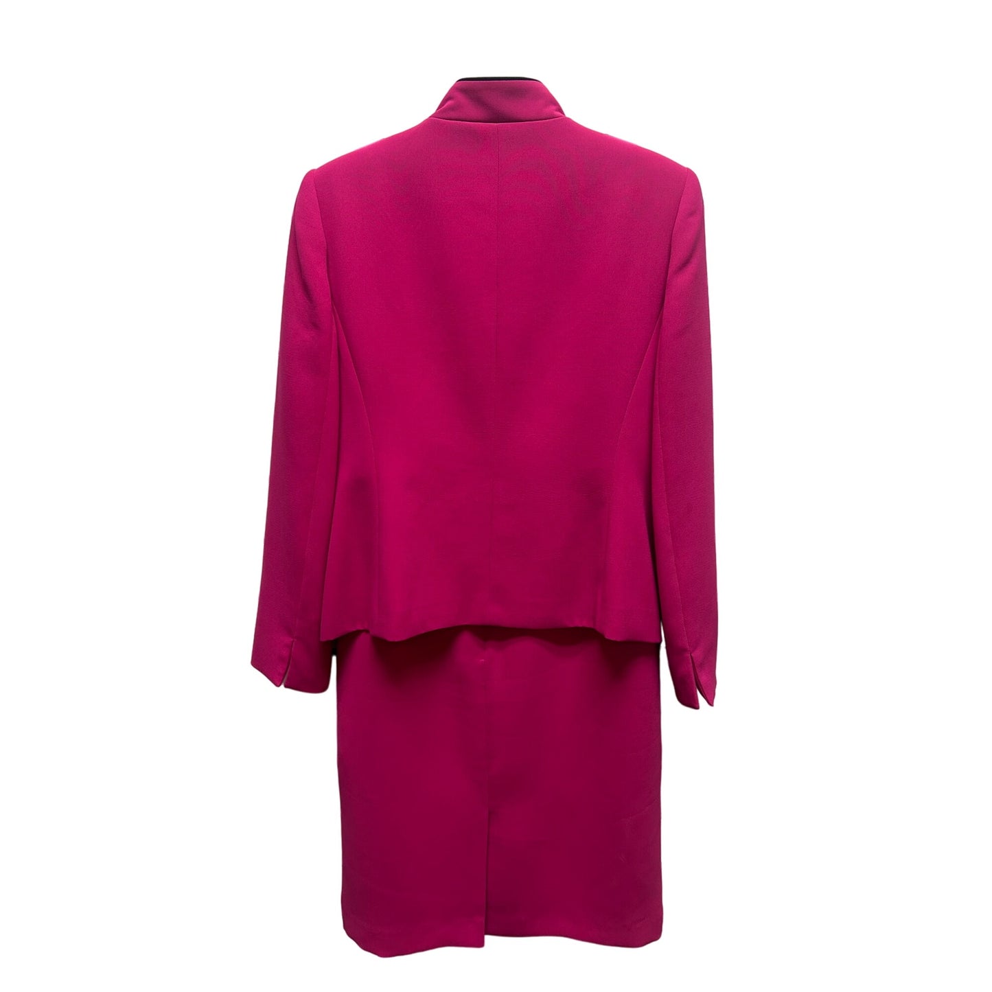 Jones Studio 2 Piece Hot Pink Black Trim Dress Suit