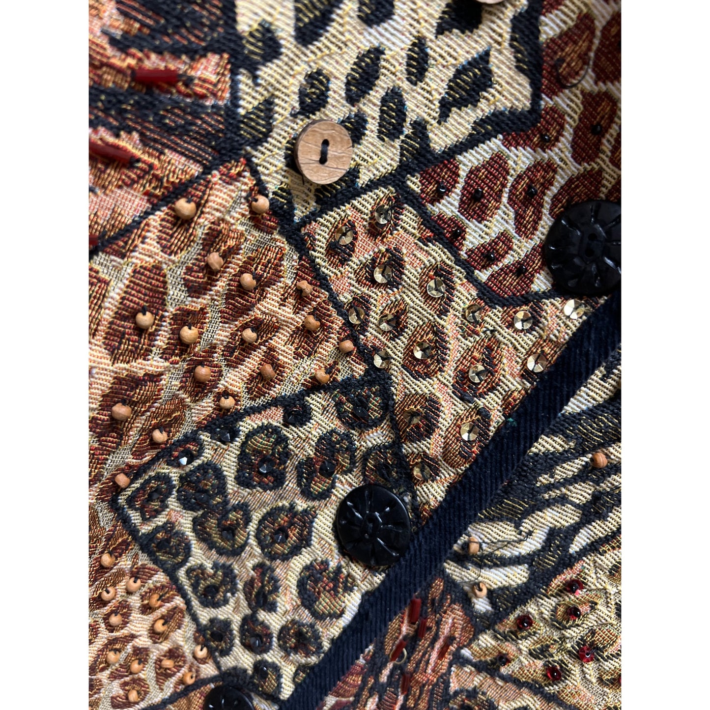 New Direction Vintage 80's Leopard Animal Print Tapestry Jacket