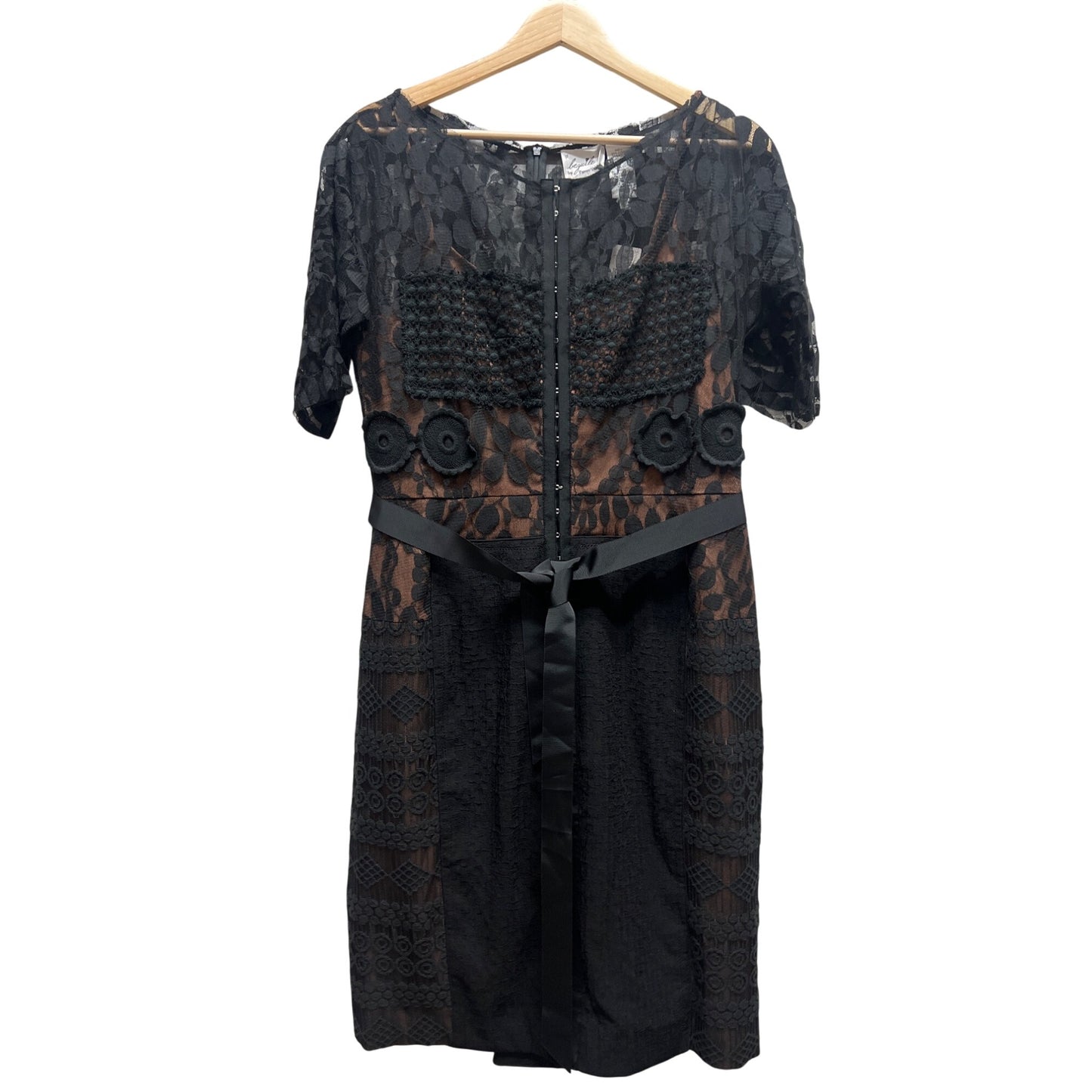 Beguile Byron Lars Anthropologie NWT Carissima Sheath Black Lace Overlay Pencil Dress