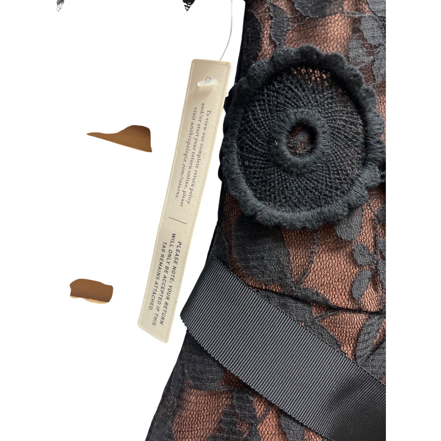 Beguile Byron Lars Anthropologie NWT Carissima Sheath Black Lace Overlay Pencil Dress