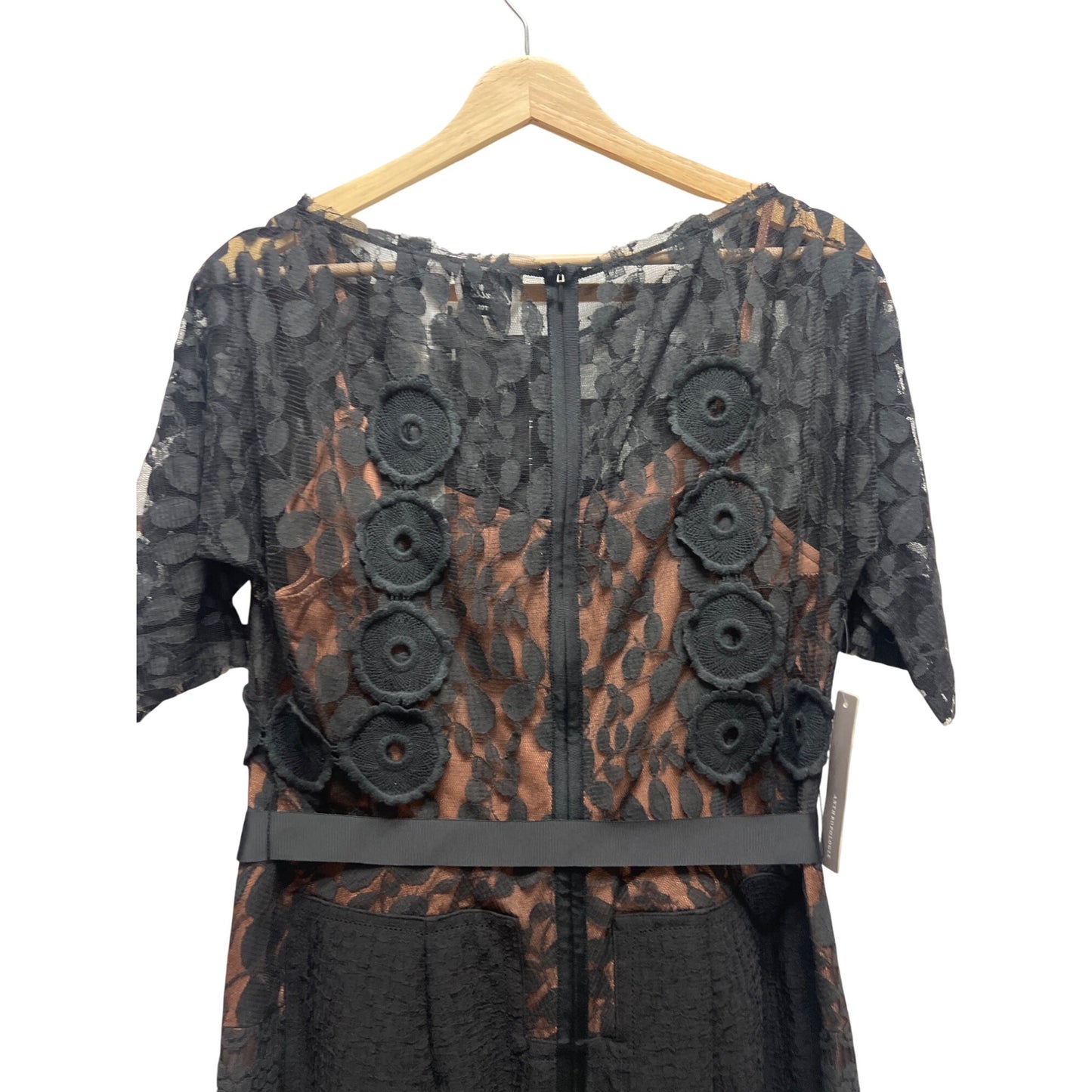 Beguile Byron Lars Anthropologie NWT Carissima Sheath Black Lace Overlay Pencil Dress