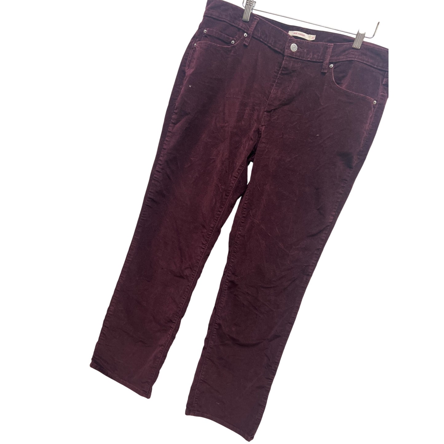 Levi's Burgandy Corduroy 505 Straight Leg Pants Size 33