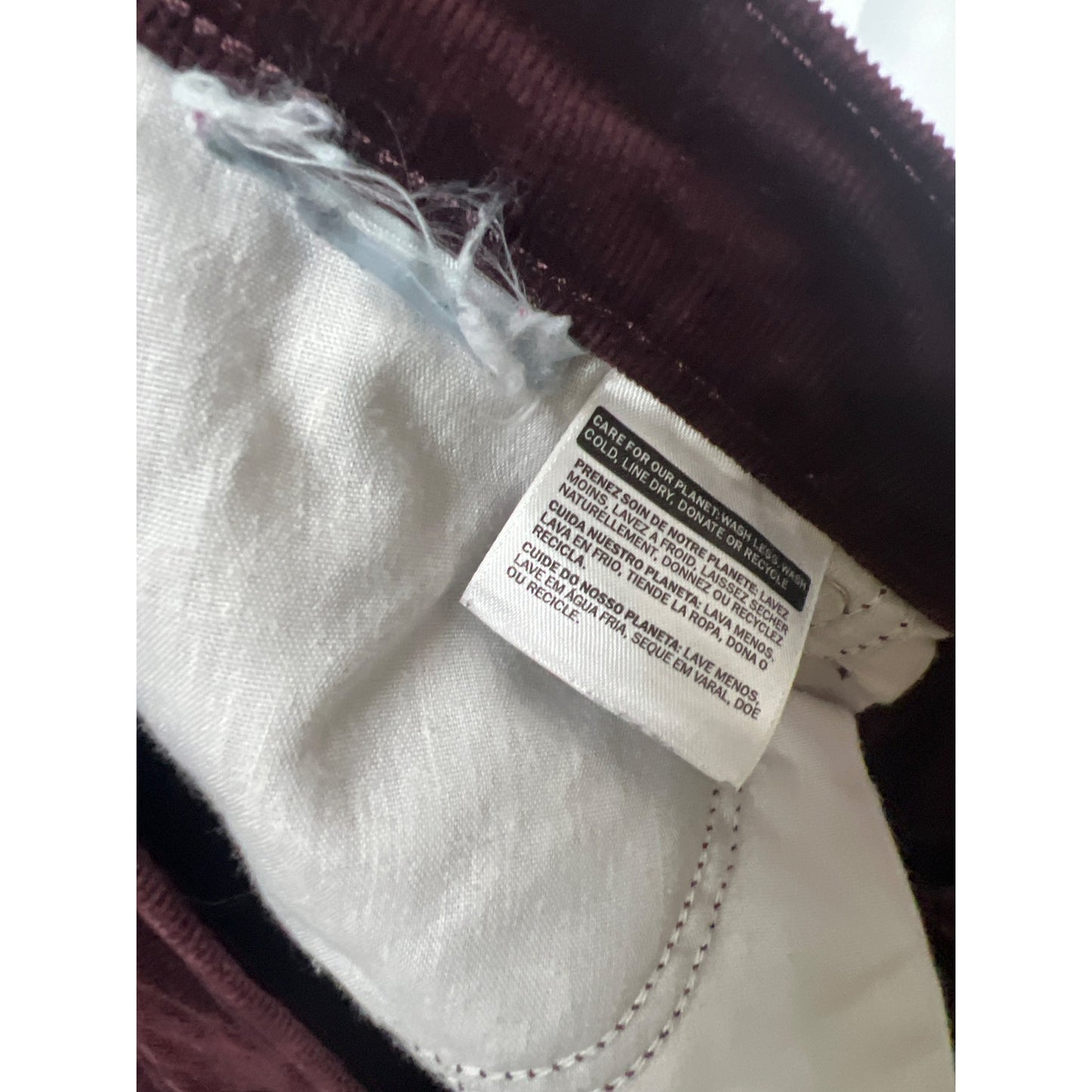 Levi's Burgandy Corduroy 505 Straight Leg Pants Size 33