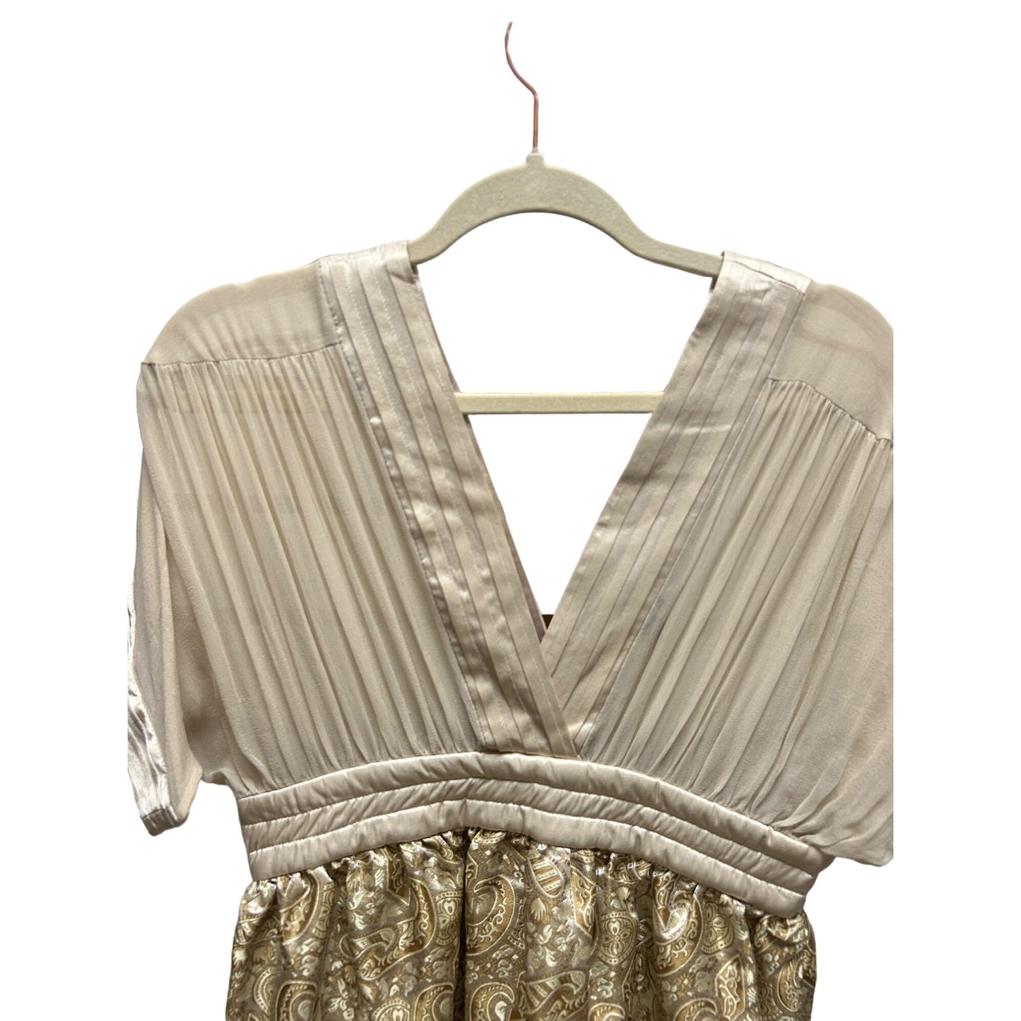 Marc Jacobs Gold Sheer Top and Brocade Skirt A-Line Special Occasion Cocktail Dress
