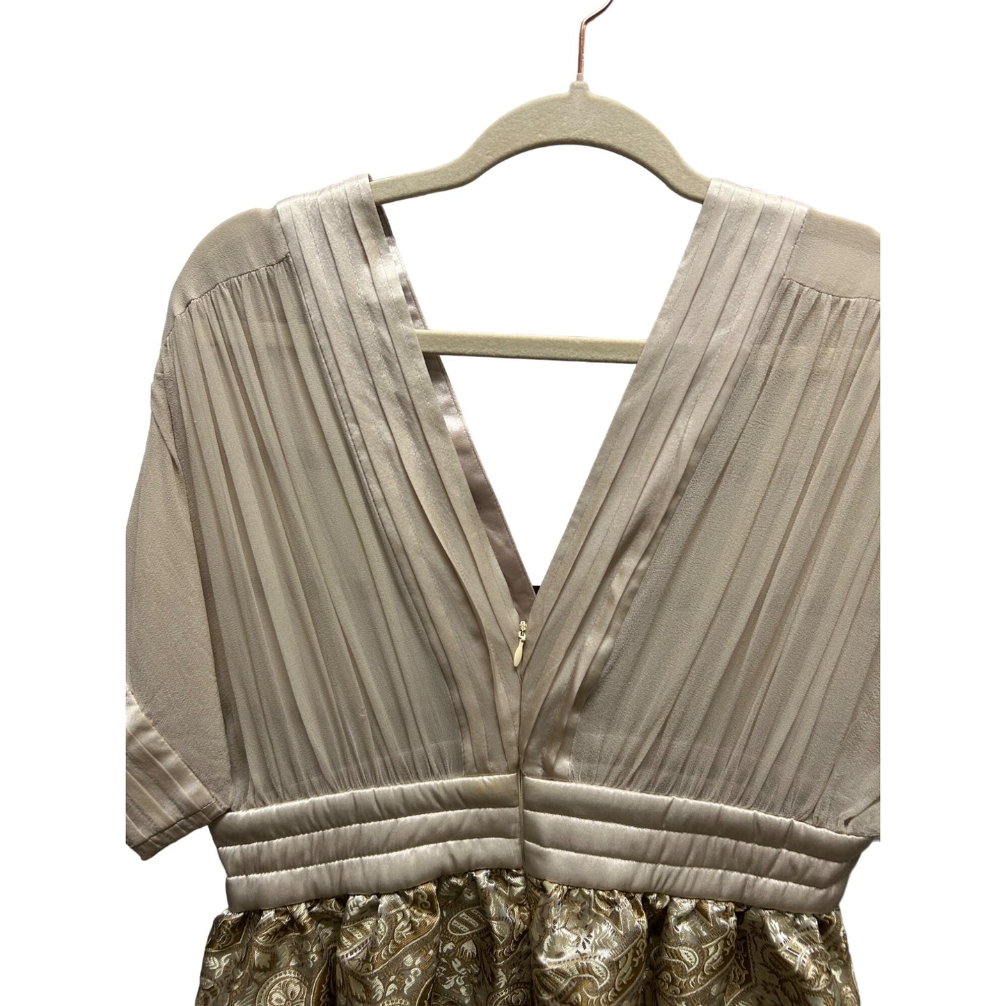 Marc Jacobs Gold Sheer Top and Brocade Skirt A-Line Special Occasion Cocktail Dress