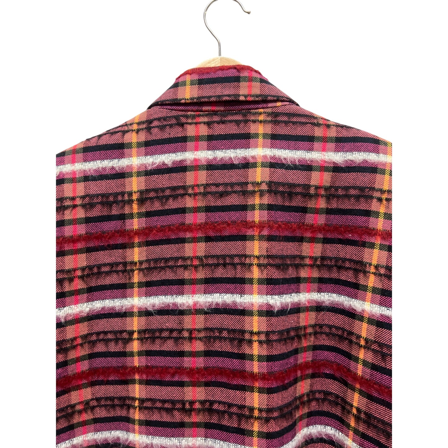 Topshop Pink Plaid Oversized Double Breasted Cotton Blend Blazer