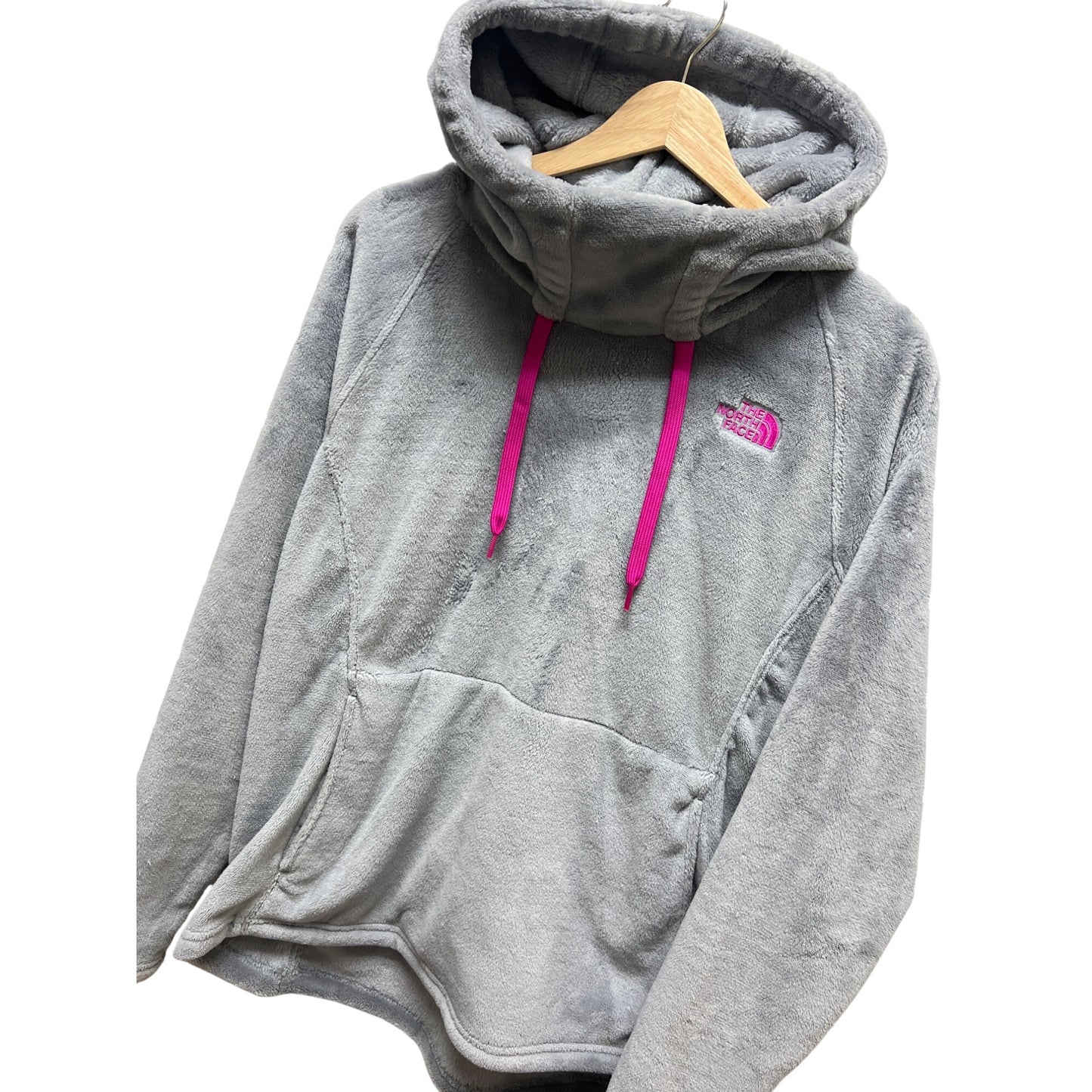 The North Face Gray with Pink Cozy Flece Hoodie
