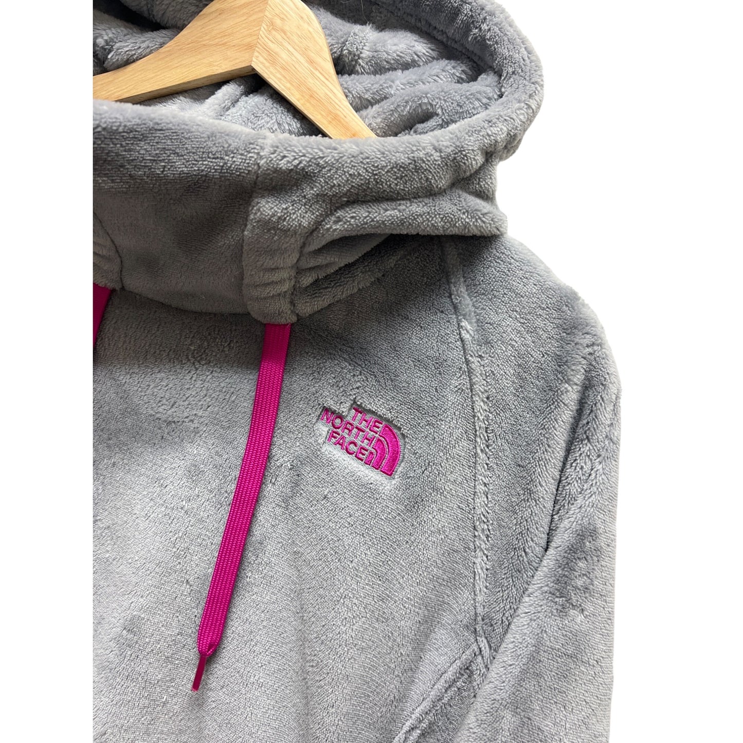 The North Face Gray with Pink Cozy Flece Hoodie