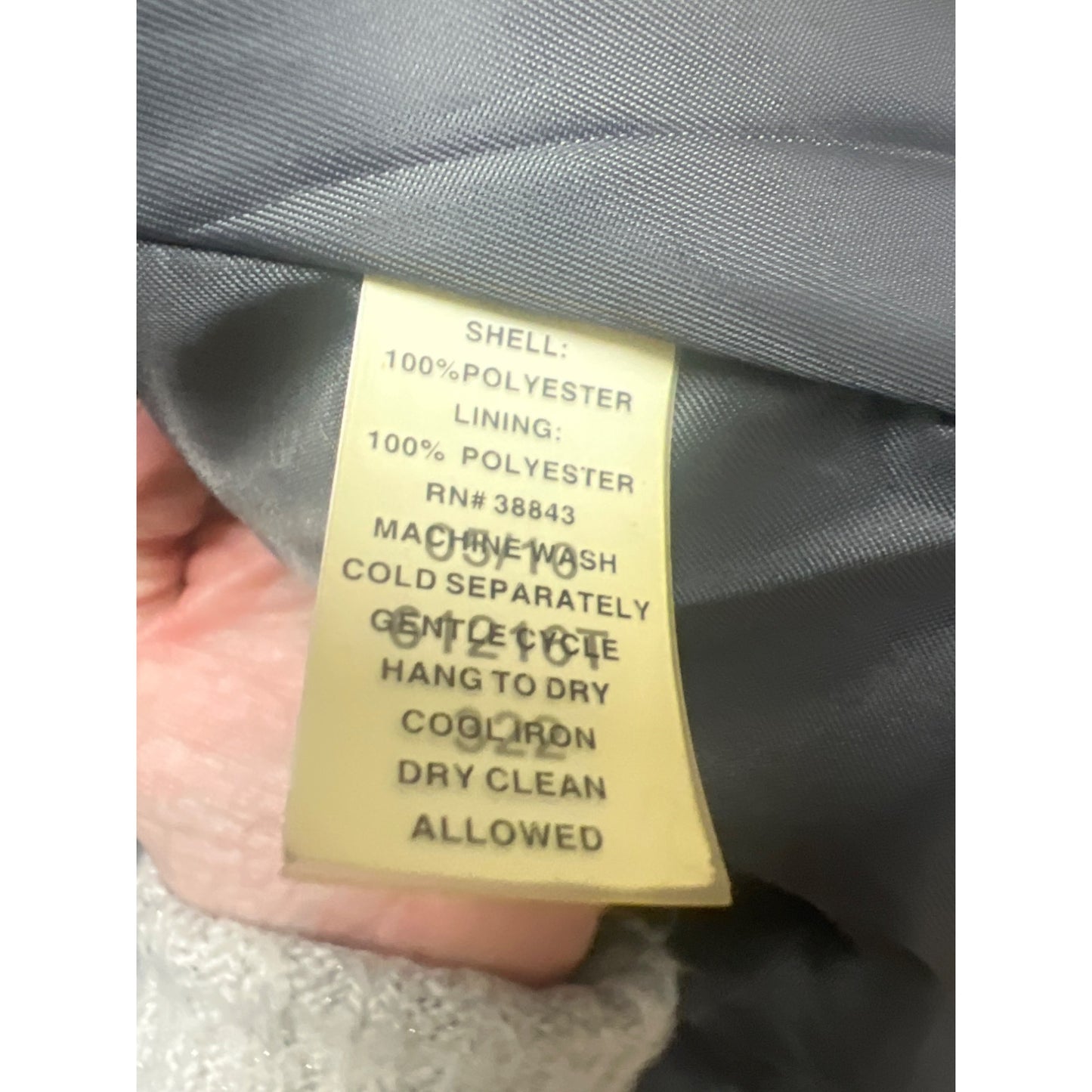 Tahari Vintage Y2K Satin Feel Large Collar Dark Gray Trench Coat
