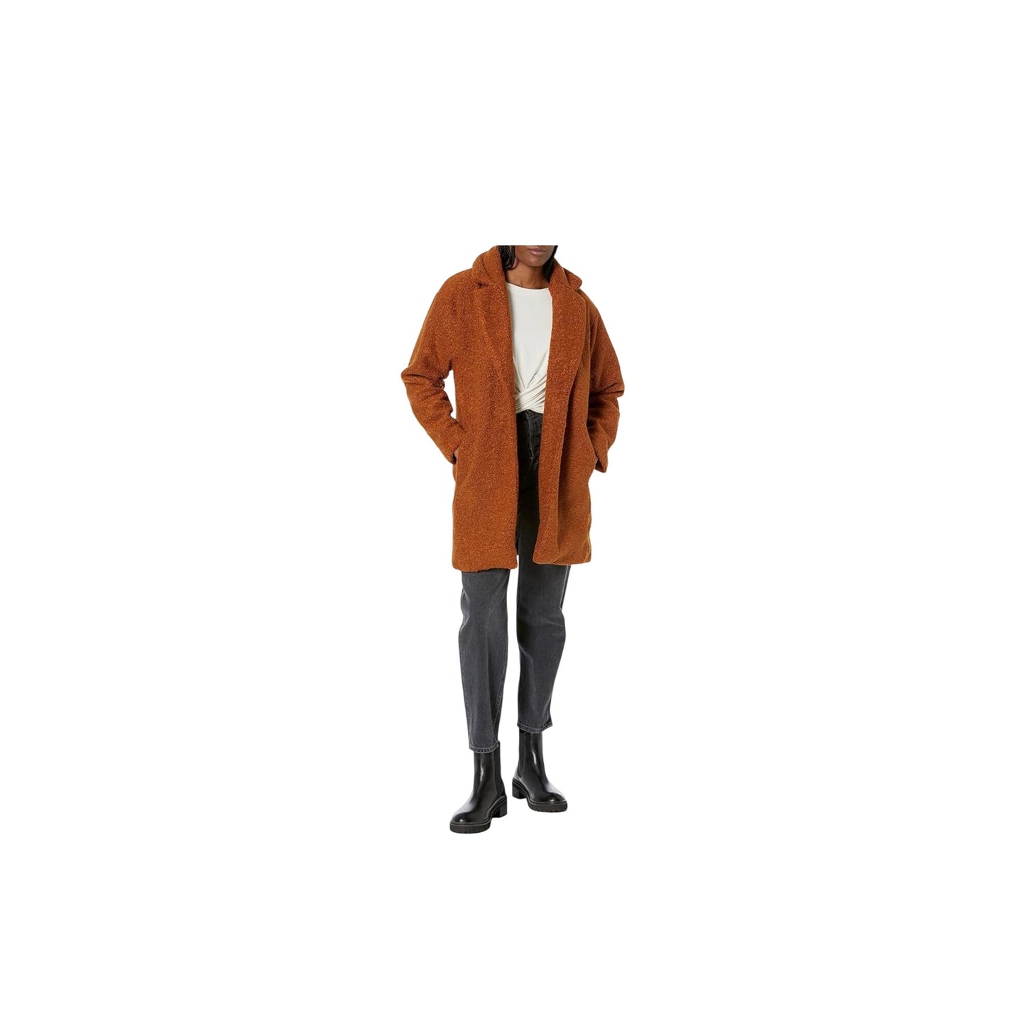Daily Ritual Brown Oversized Winter Teddy Coat