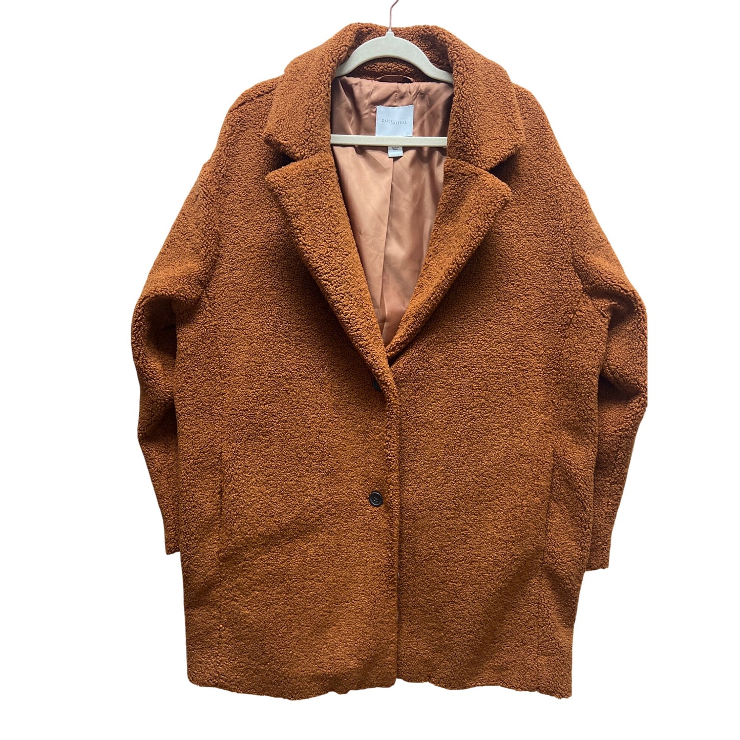 Daily Ritual Brown Oversized Winter Teddy Coat